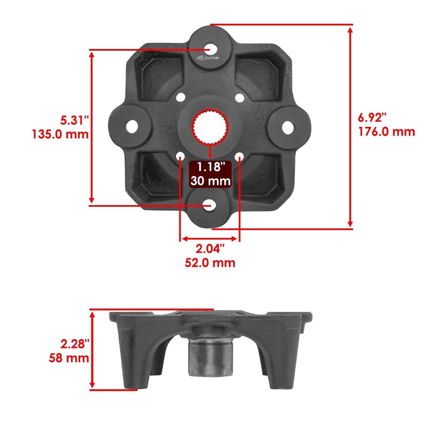 Caltric 705502122 Wheel Hub For Can-Am Maverick X3 Max  2017-2018 Front And Rear