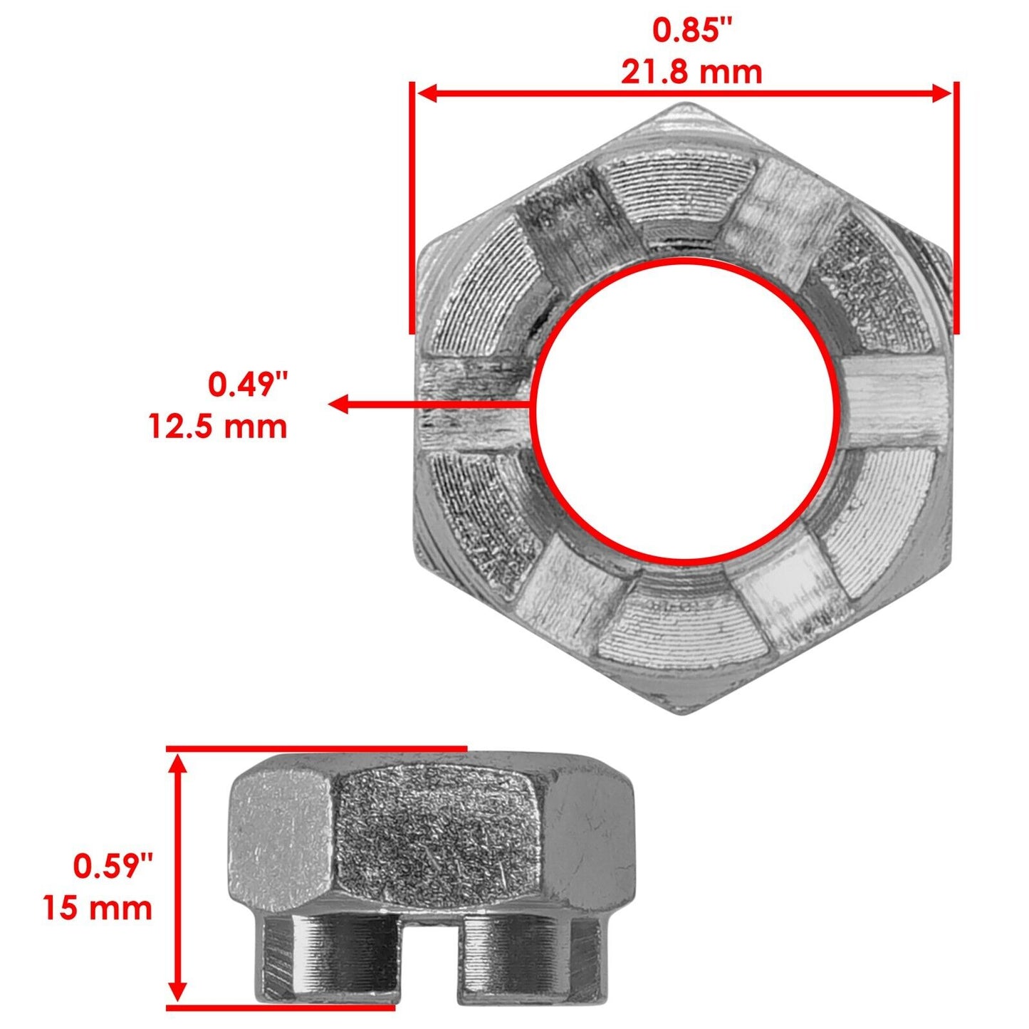 Caltric 42045-020 92015-1765 Front Wheel Hub Castle Nut for Kawasaki Qty 2