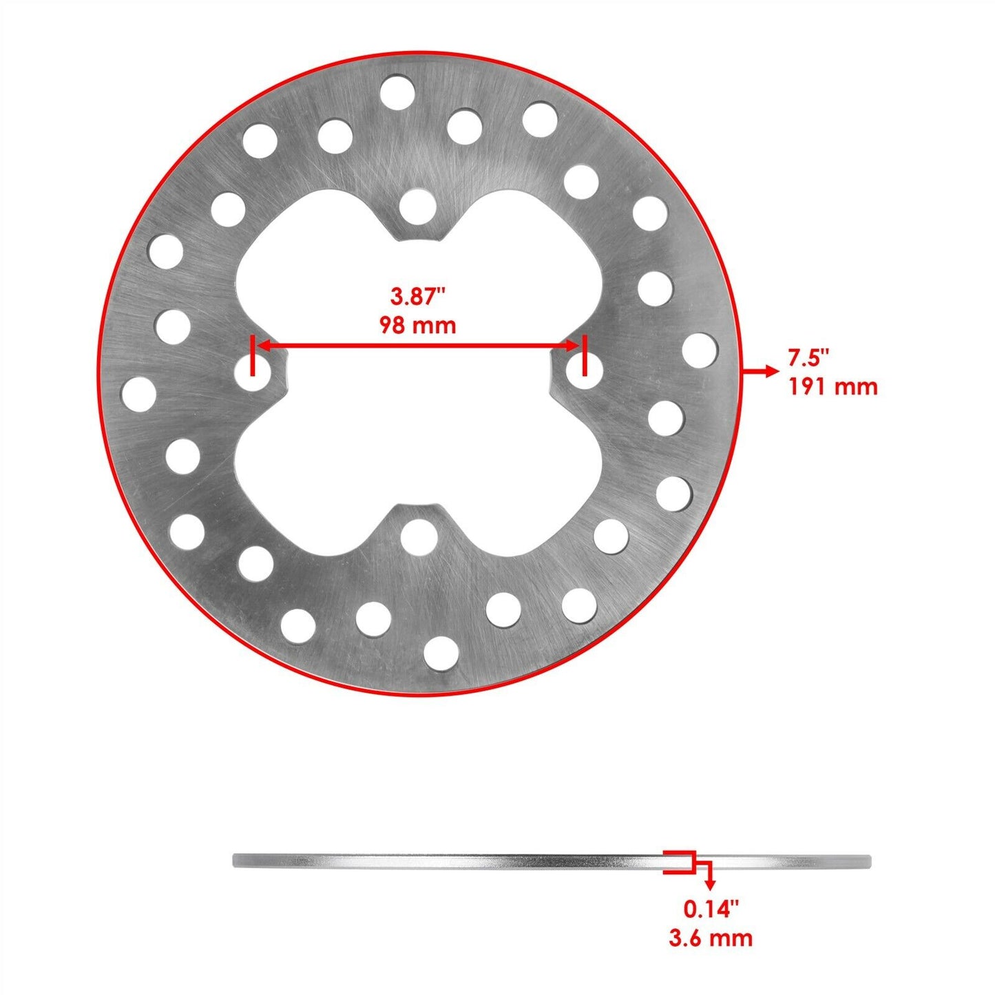 Front L/R Wheel Hub w/ Brake Disc For Honda Rancher 420 TRX420FA 4X4 2020-2022