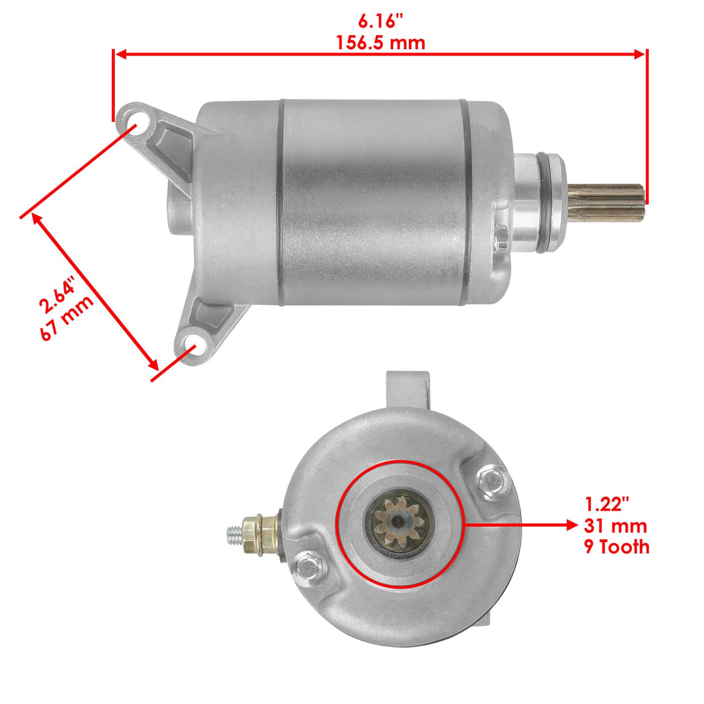 Starter for Yamaha Atv YFZ450 LE 2004 / YFZ450 SE 2005-2009 / SE II 2008