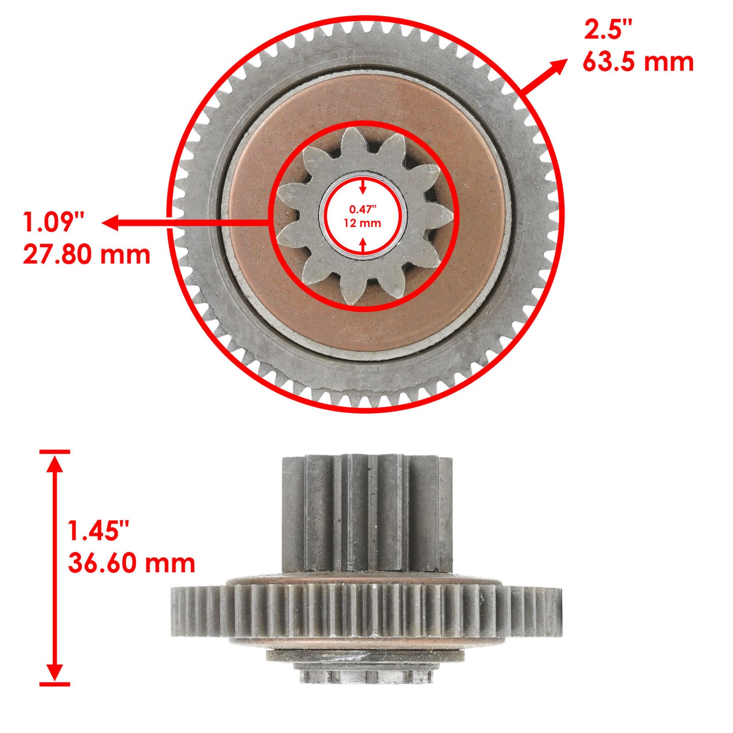 Caltric Torque Limit Gear Bushed for Polaris 1204294 / RZR XP 900 / RZR 4 XP 900