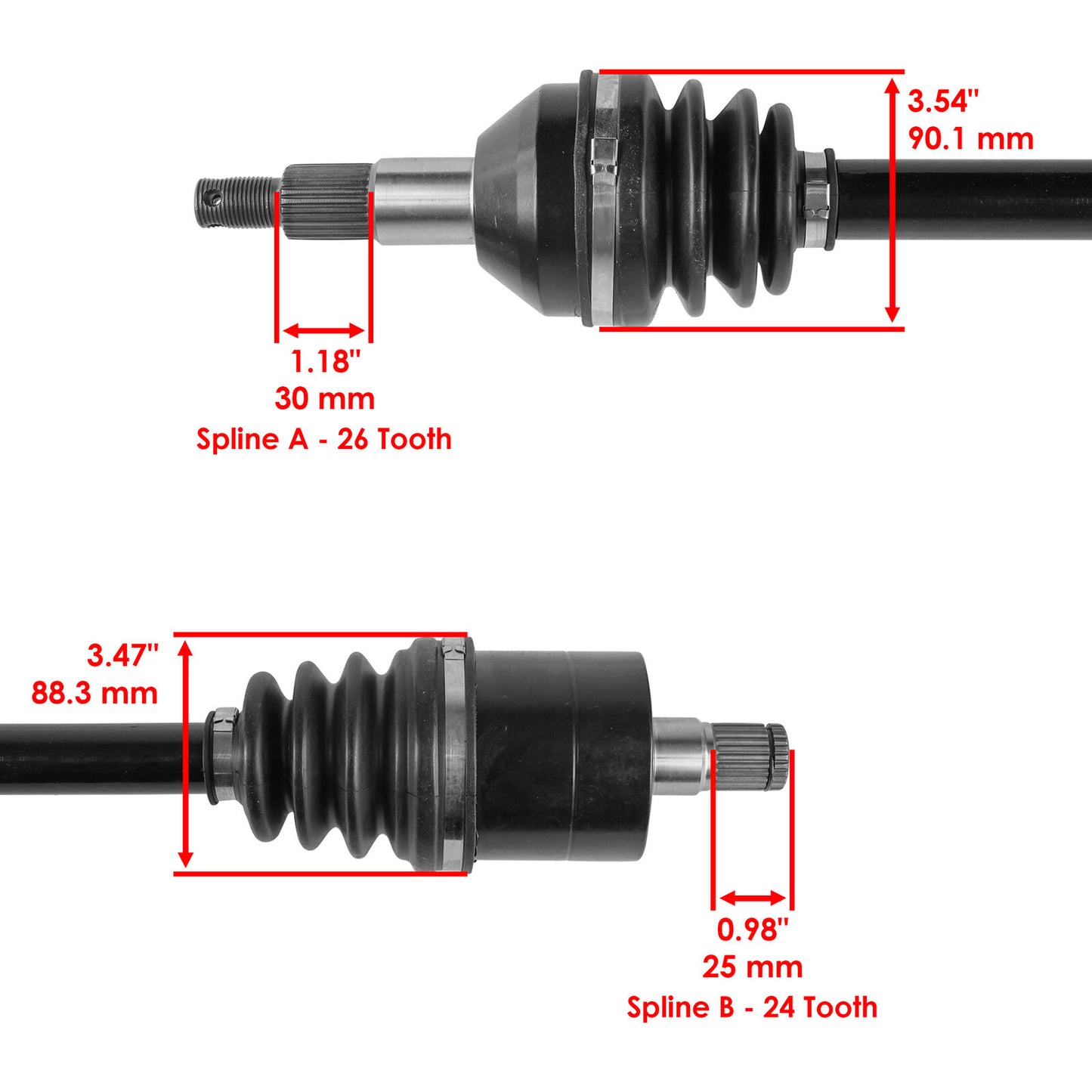 Rear Left And Right CV Joint Axles for Can-Am Outlander 1000 4X4 Xt EFI 2012