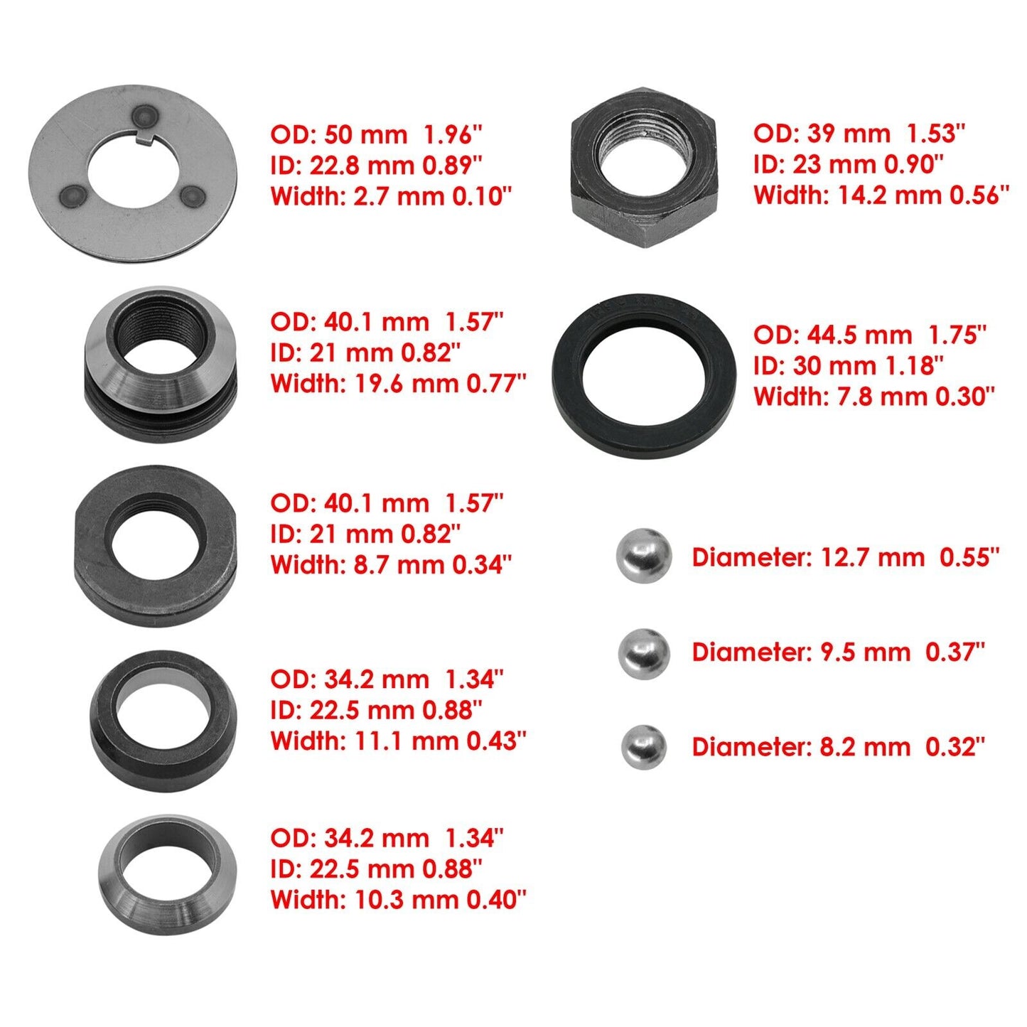 Complete Steering Column Repair Kit for Massey Ferguson 365 375 382 382N 90390T