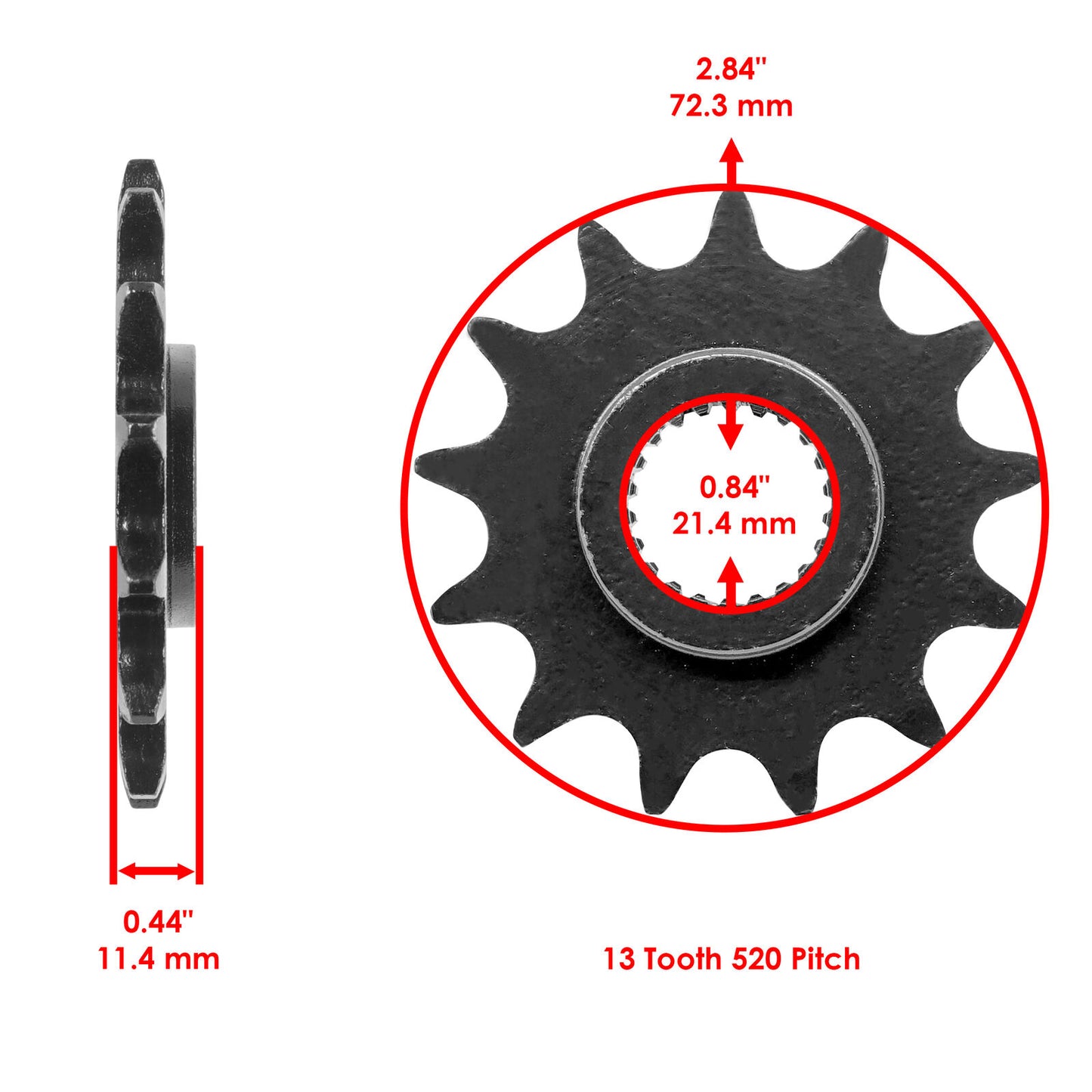 Caltric Front Drive Chain Sprocket for Yamaha TTR250 1999 2000-2006 Teeth 13