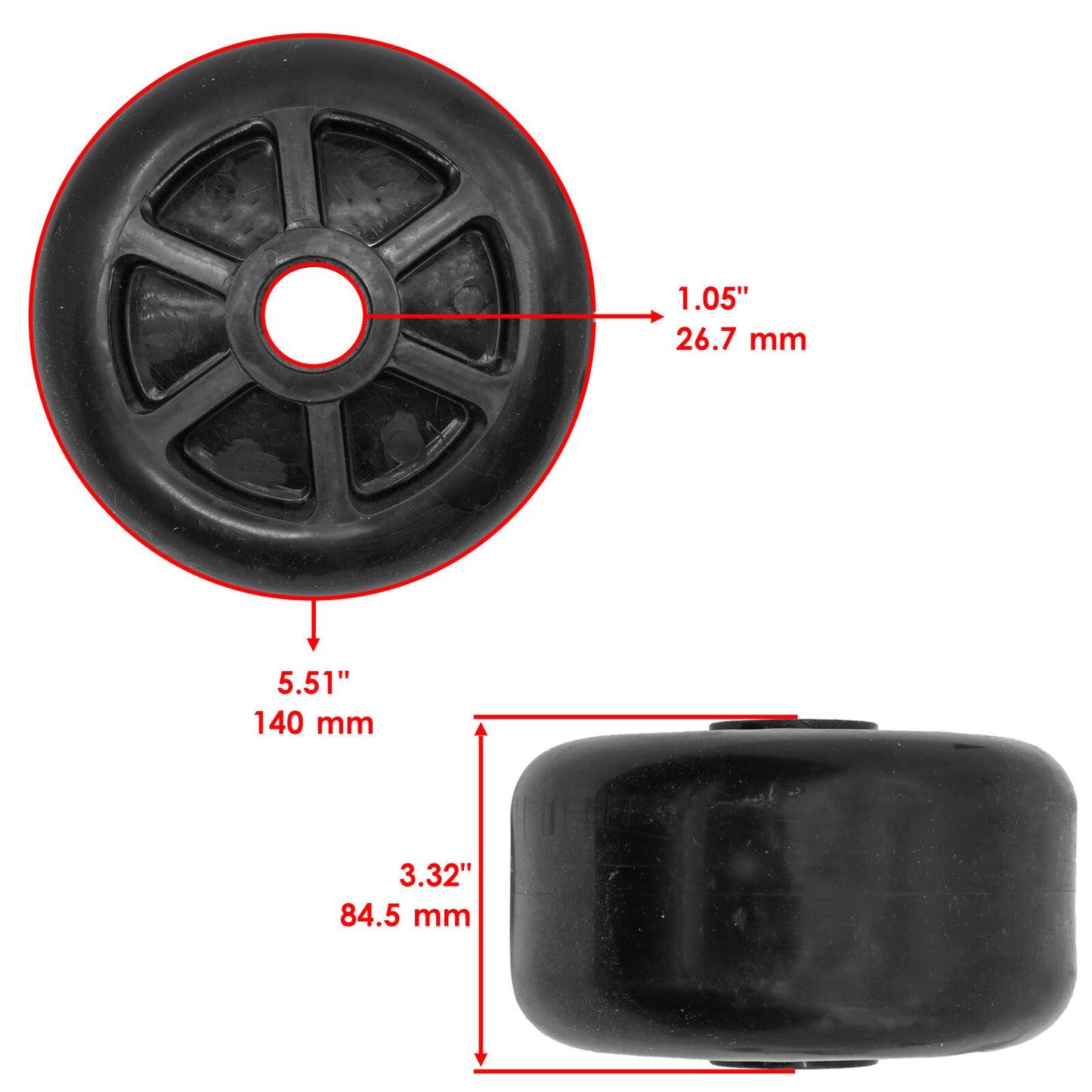 Caltric TCU34060 210-125 Deck Mower Wheels For John Deere 48" 54" 60" 72" 5-1/2