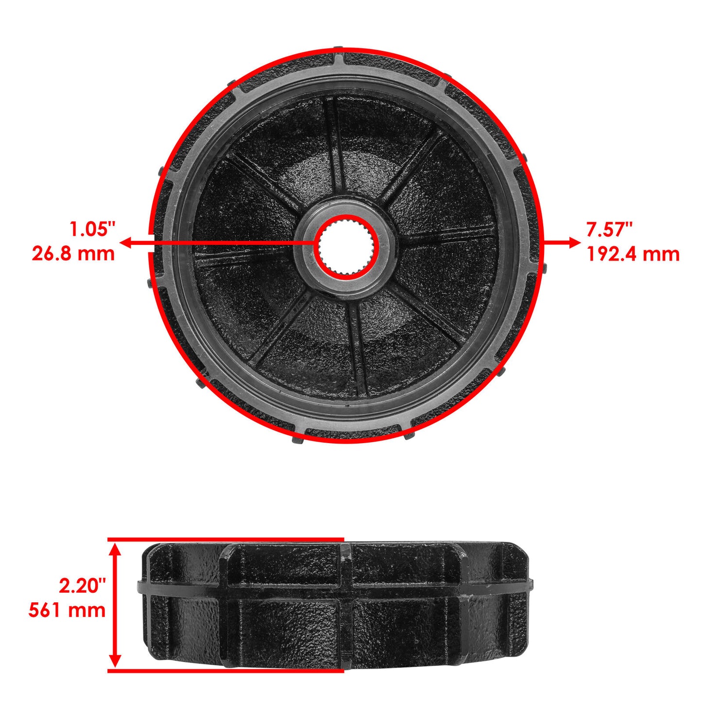 2020-2024 Caltric 43620-HR3-A20 43620HR3A20 Rear Brake Drum For Honda TRX520