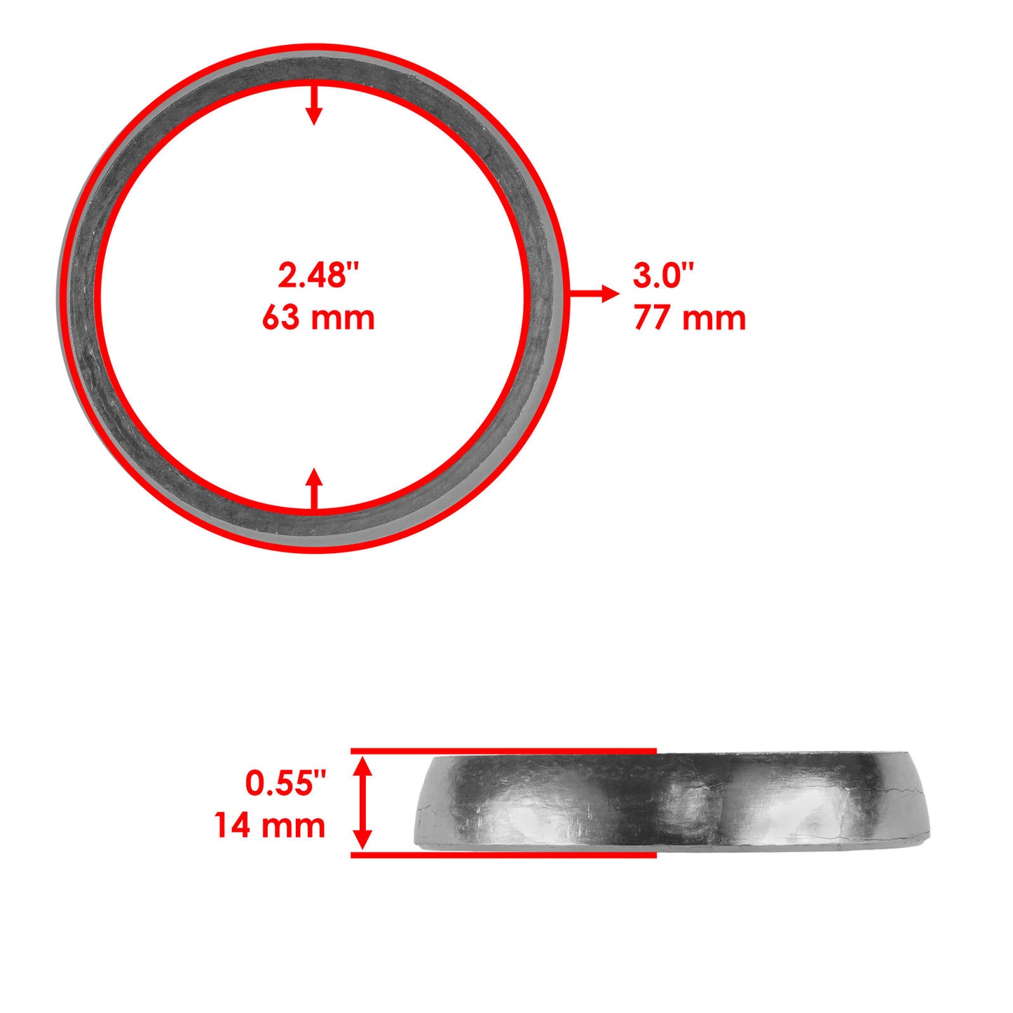 Exhaust Pipe Seal Socket Gasket for Polaris 500 XC SP 1999-05 / 500 RMK 2000-03