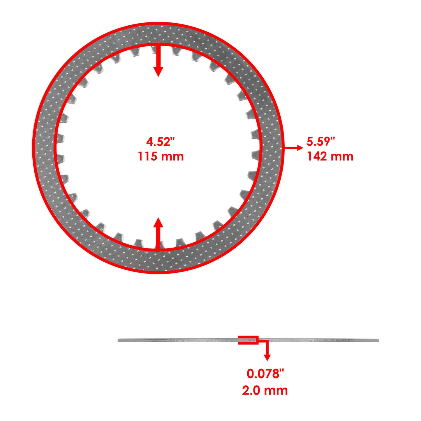 7x Caltric Clutch Steel Plates For Yamaha 5VY-16325-00-00 5VY163250000