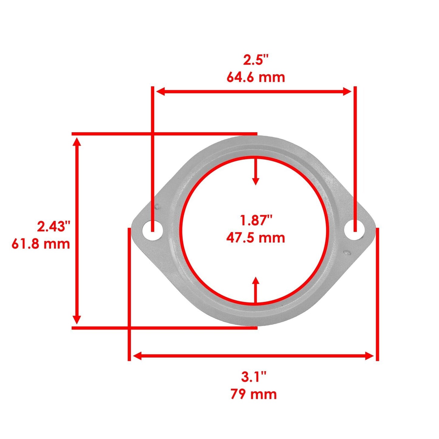 Caltric Muffler Gasket for Suzuki KingQuad LT-A750X AXi 4x4 2008-2009 2011-2022