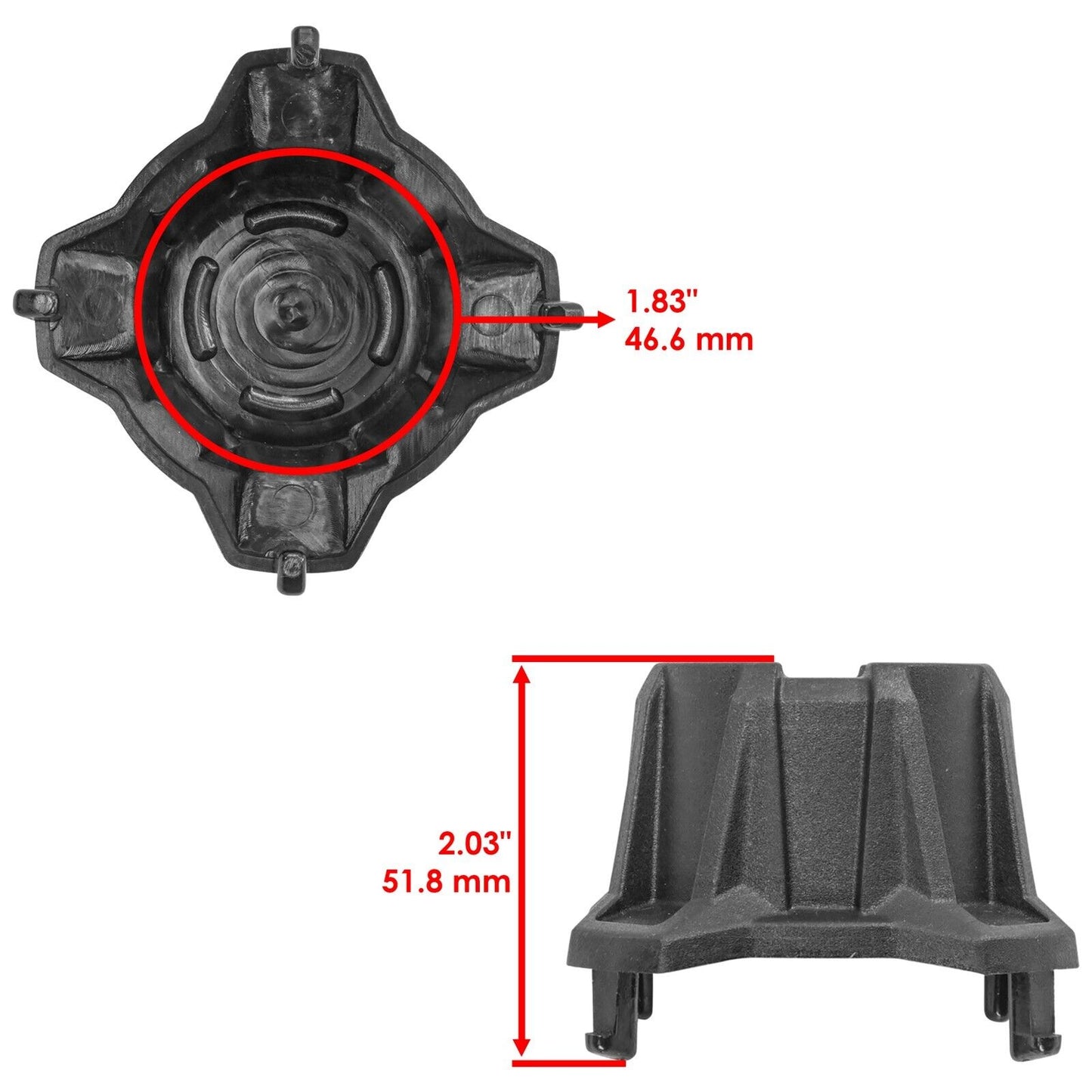 Caltric Front And Rear Wheel Center Cap For Can-Am Maverick X3 900 HO 4x4 2018