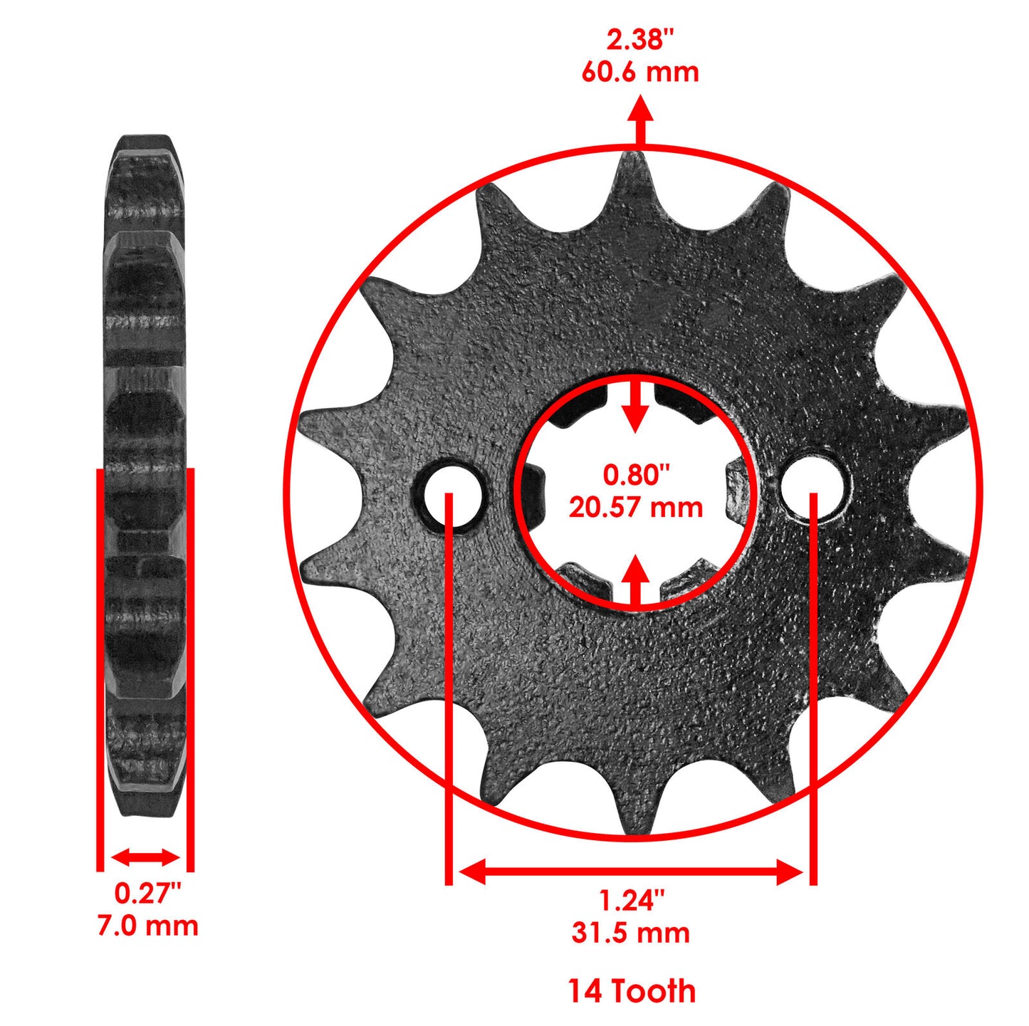 Drive Chain & Sprockets For Polaris Outlaw 110 2016-2023 428 Pitch 136 Link