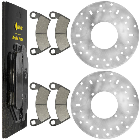 2 Front Brake Disc Rotor And Pads for Polaris Ranger Crew 570 EFI 2014 2016-2021