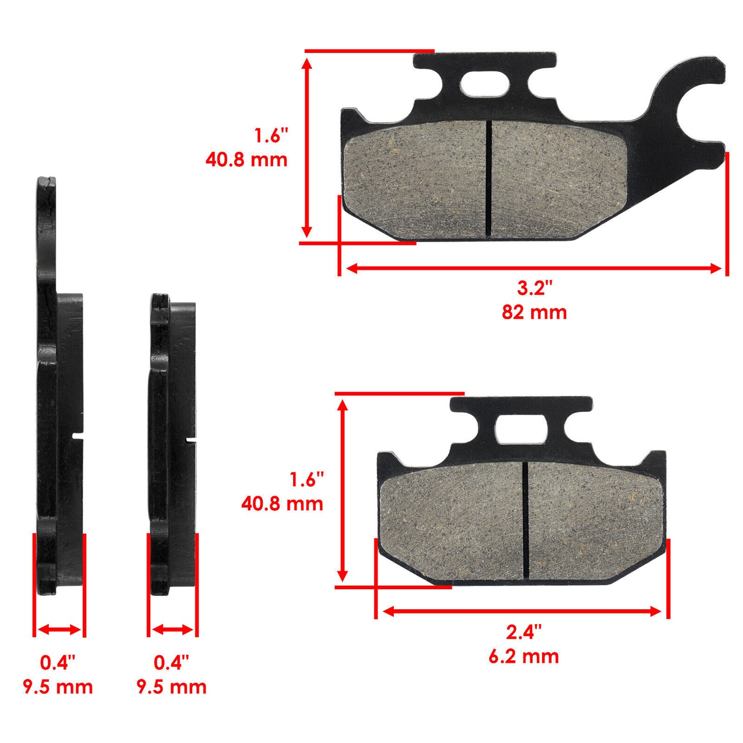 Front Brake Pads Rear Brake Shoes for Suzuki LT-F400F Kingquad 400 2008-2020