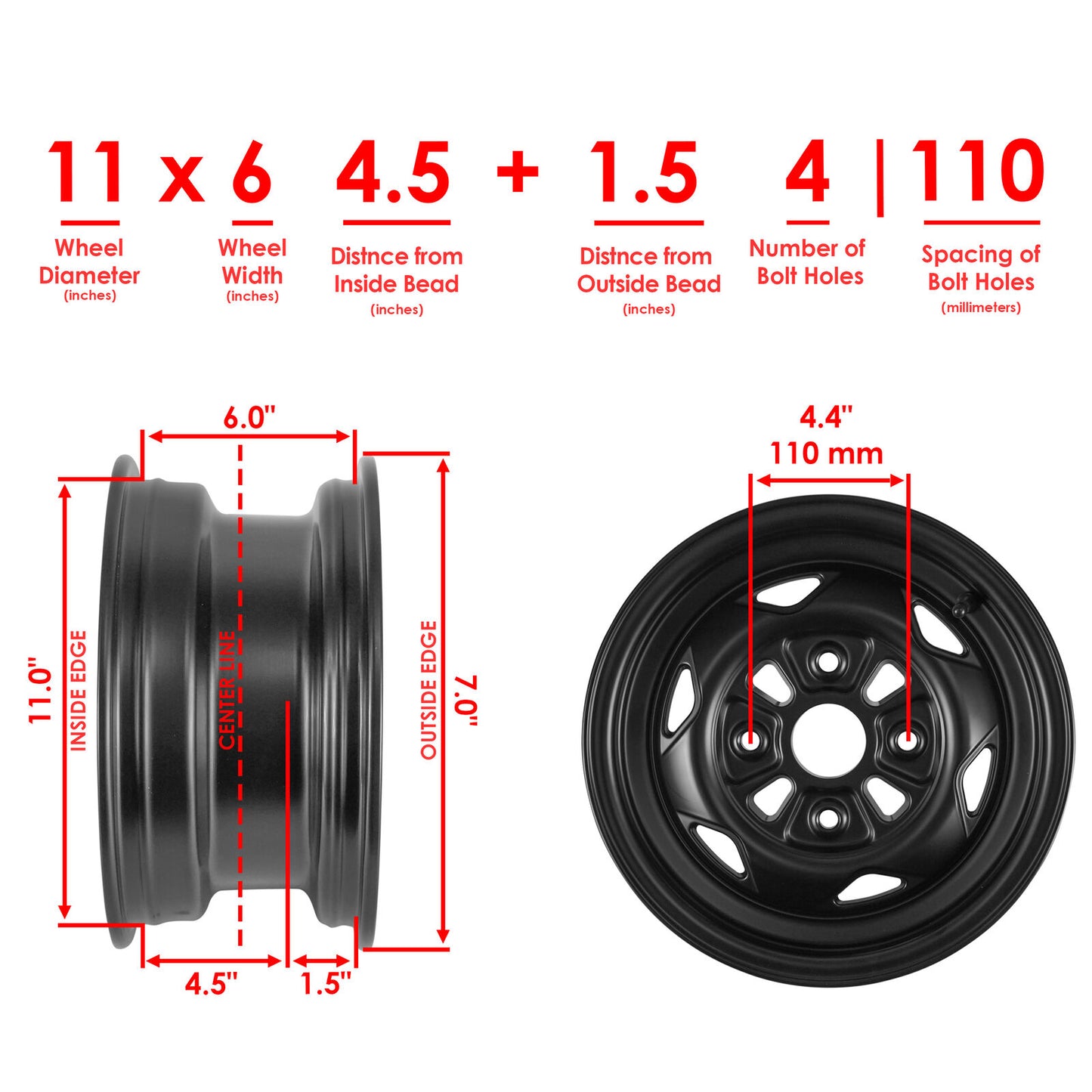 Caltric Front Wheel Rim For Honda Rincon 680 TRX680FA 4x4 2006-2016