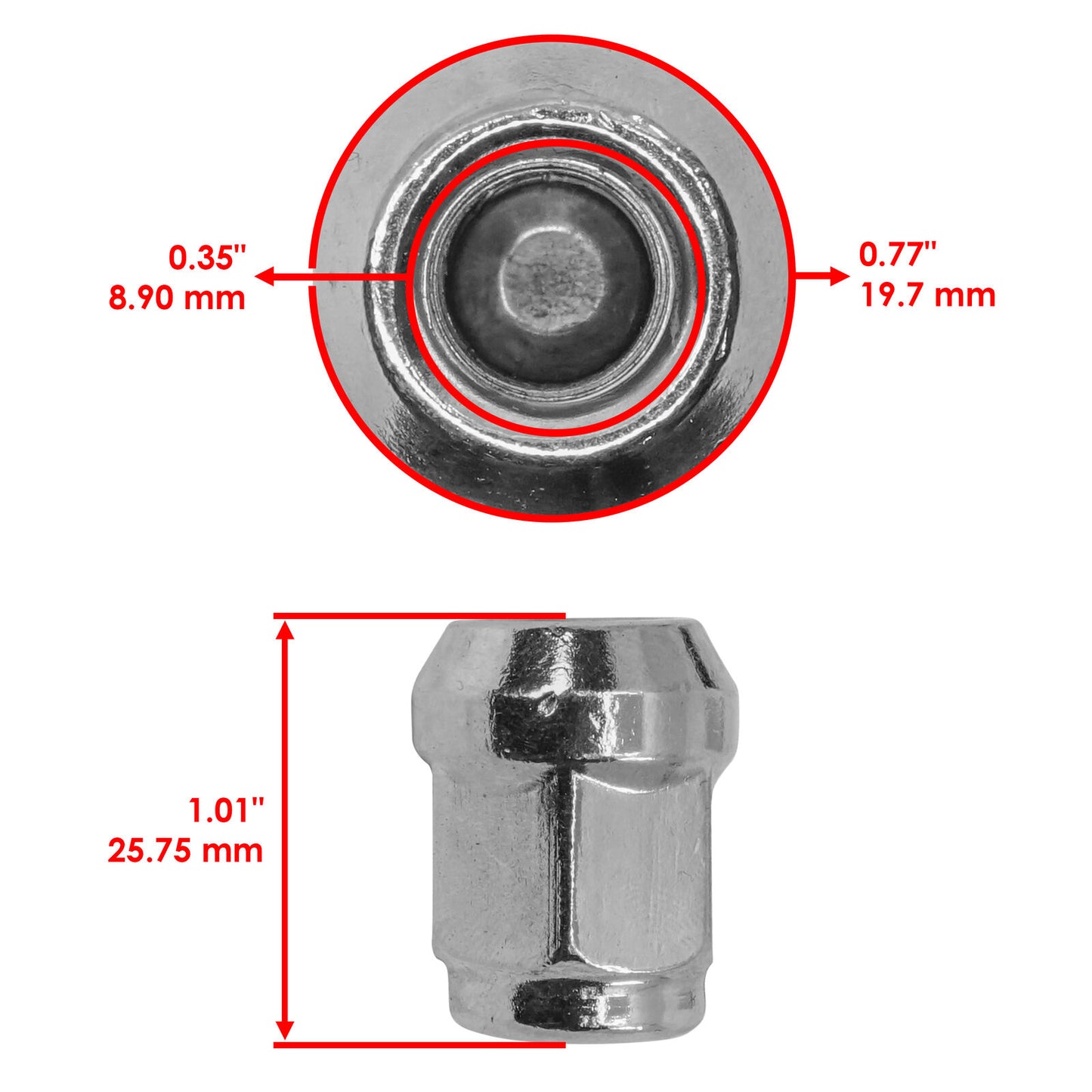 Caltric 90179-10032-00 Wheel Nuts For Yamaha Grizzly Kodiak 450 YFM450 2018-2023