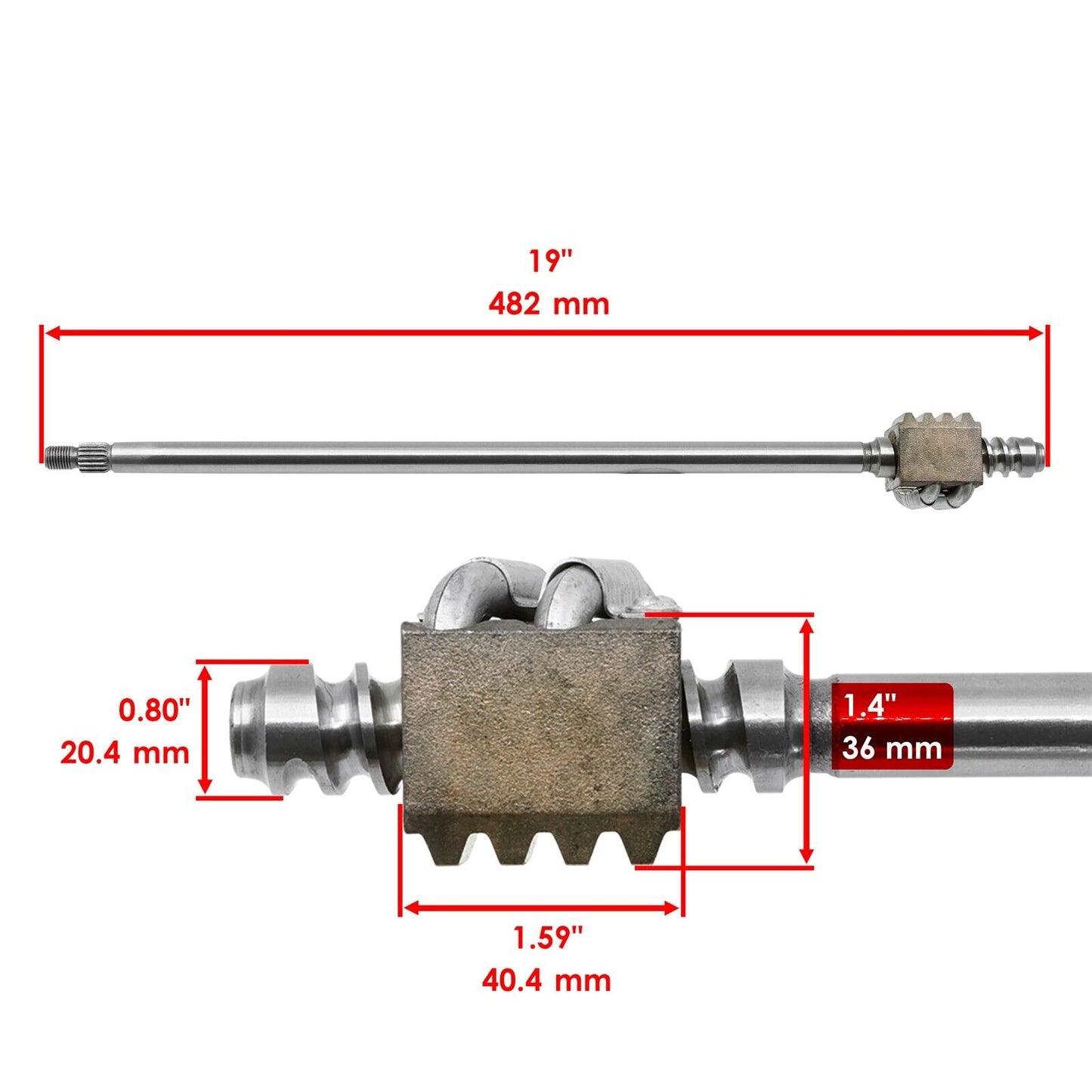 Caltric Steering Shaft For Kubota 66811-41200 Tractor