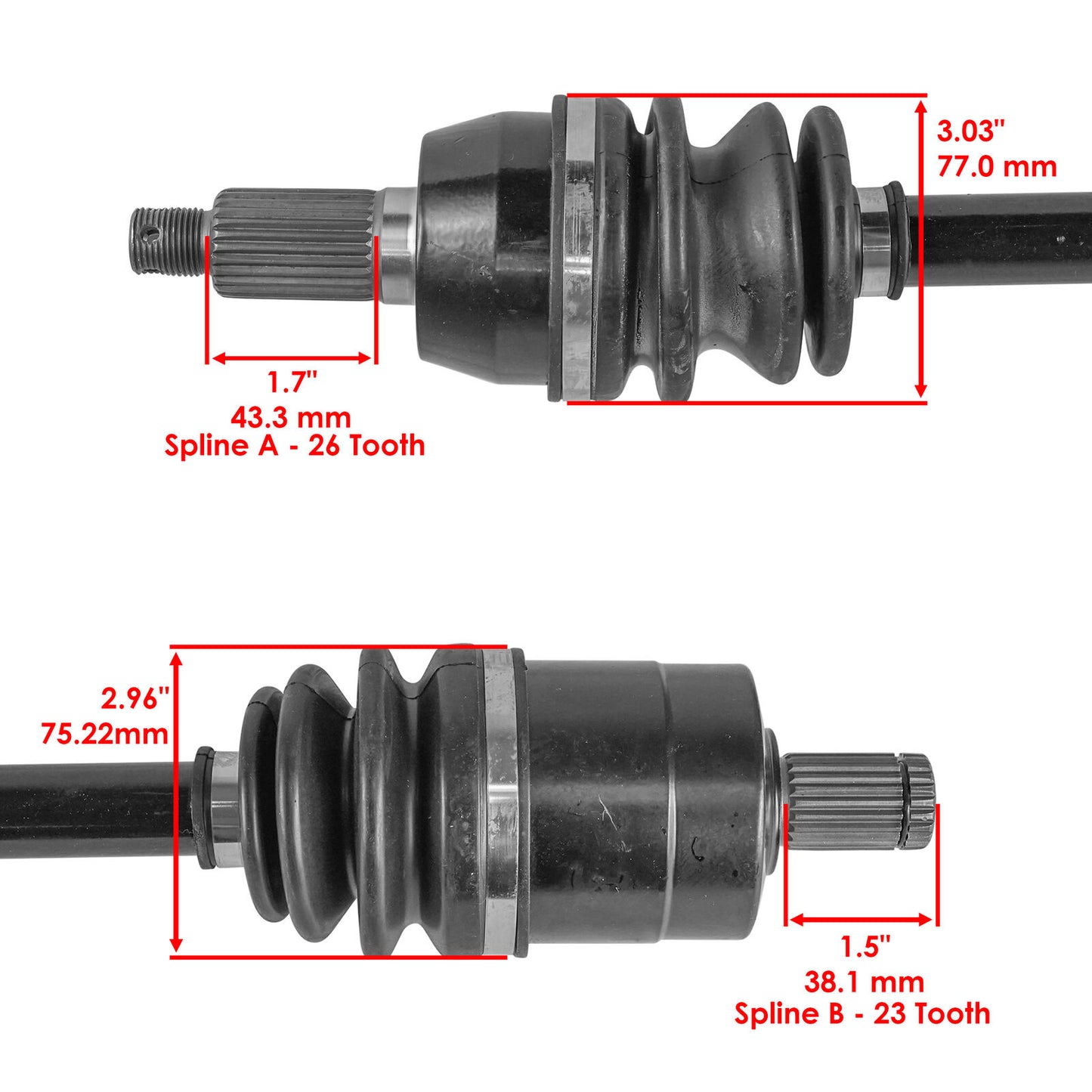 1332814 Front And Rear CV Joint Axles W/Bearings For Polaris Ranger XP 800 2012