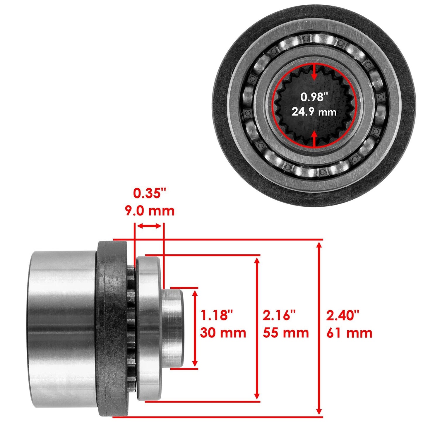 Front Differential OST Output Hub For Polaris Ranger Crew 500 MD 2013