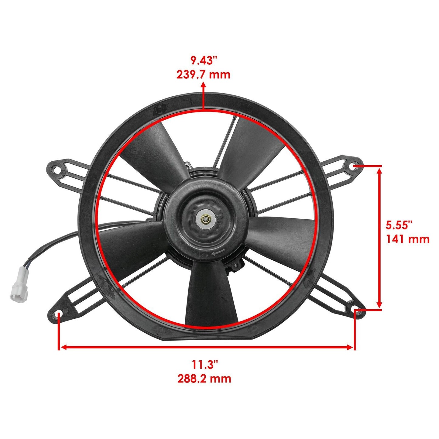 Caltric B16E24050100 B16E24050000 Radiator Cooling Fan Blowing for Yamaha