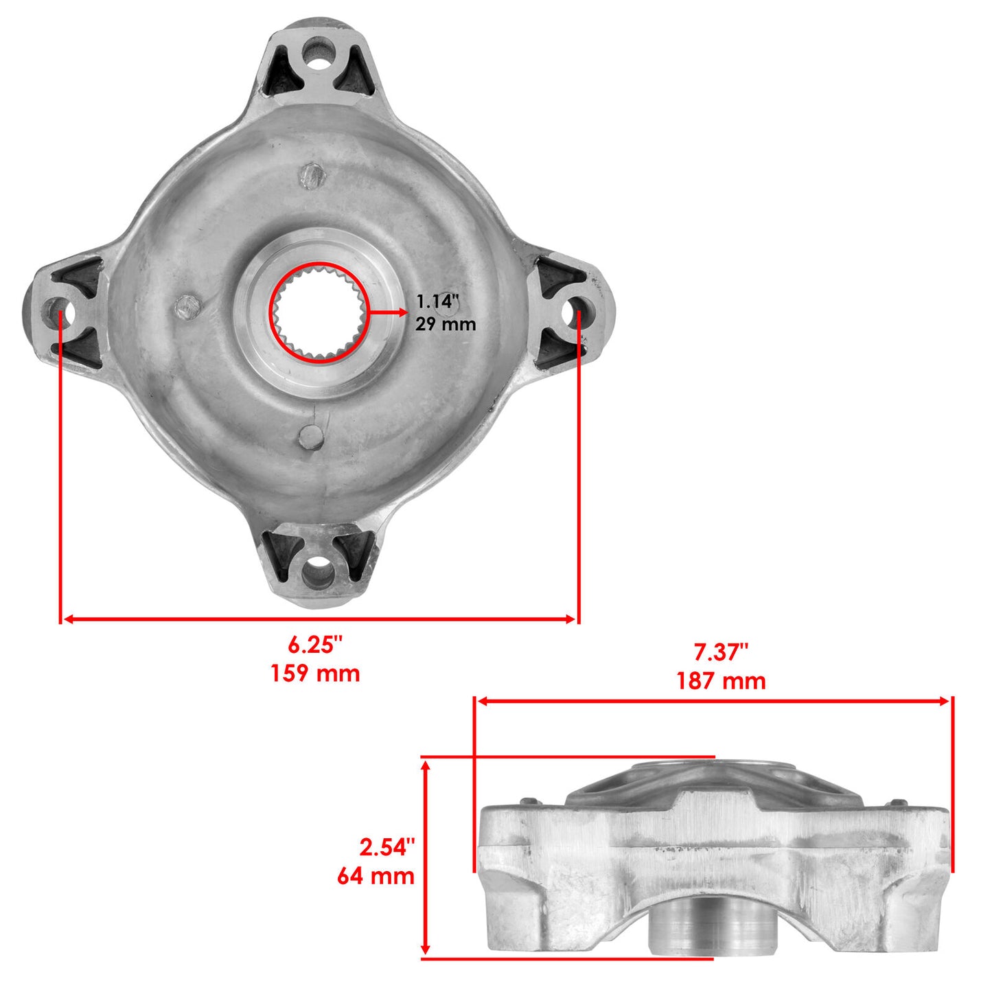 Front Wheel Hub W/Studs And Ball Bearing for Polaris RZR 800 EFI Eps 2008-2014