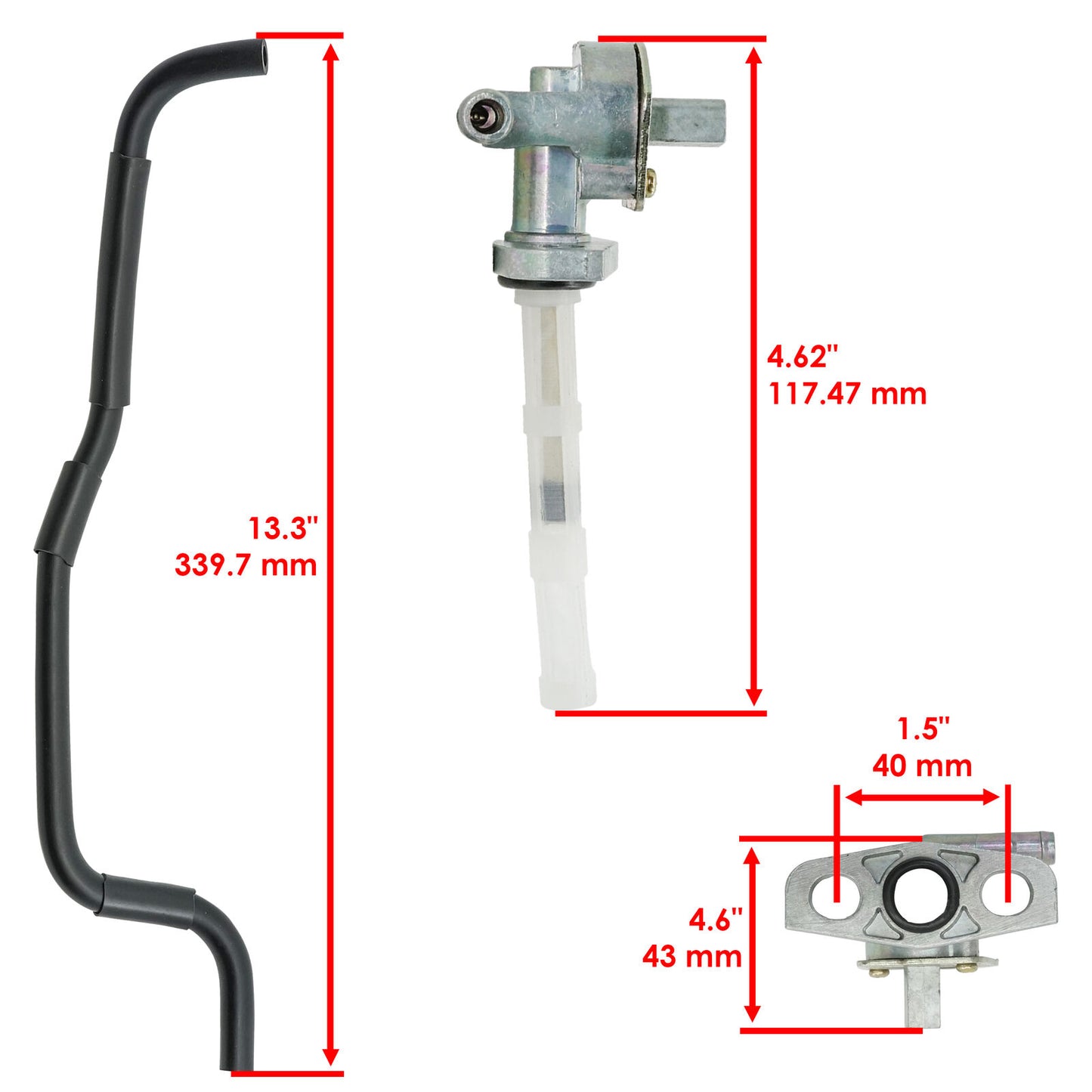 Caltric 16950-HM7-003 Fuel Tank Petcock Assembly For Honda