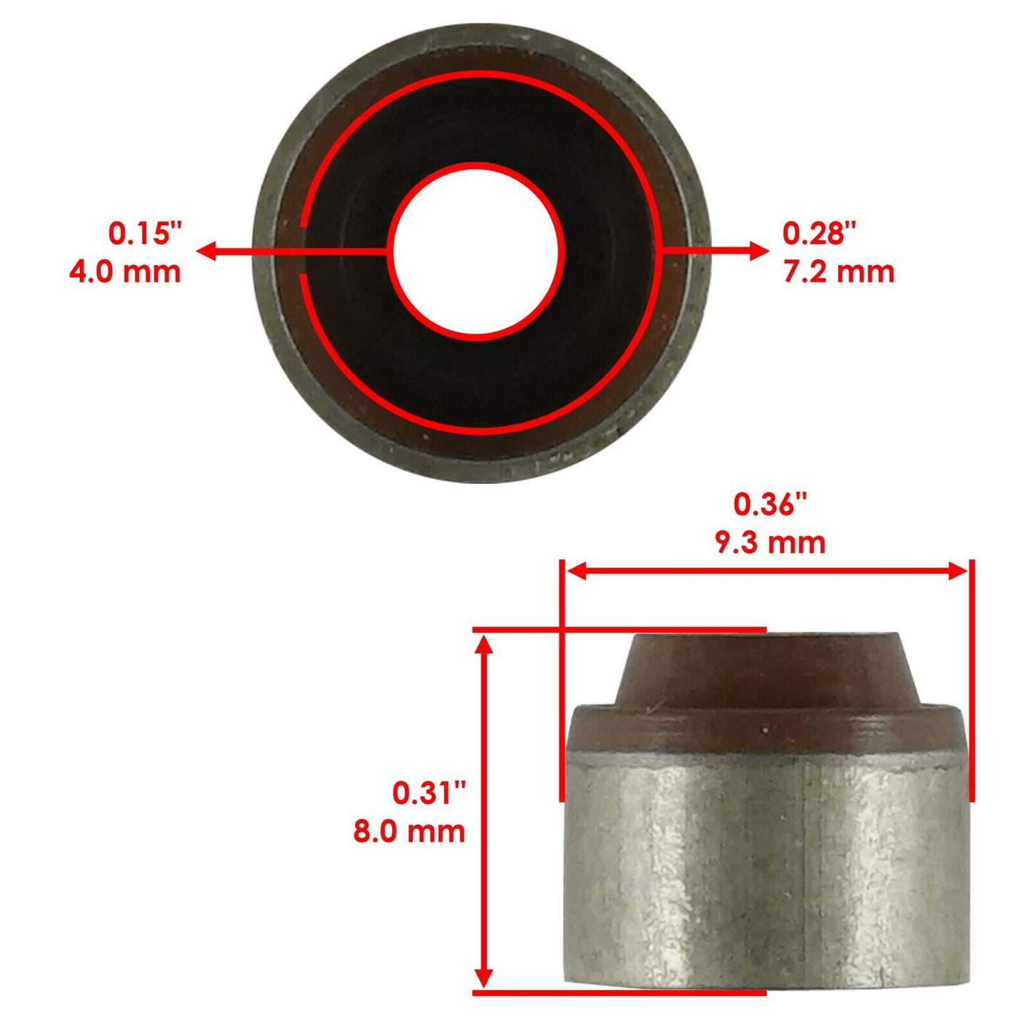 8x Valve Stem Seal for Kawasaki Ninja 400 2018-2020