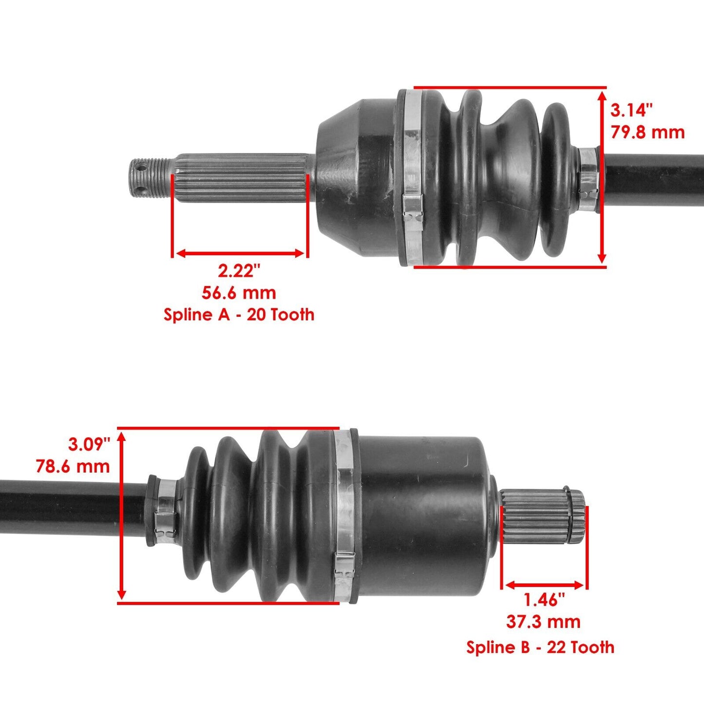 Caltric 1333742 Front Left Or Right CV Axles For Polaris Ranger 500 570 2017-23