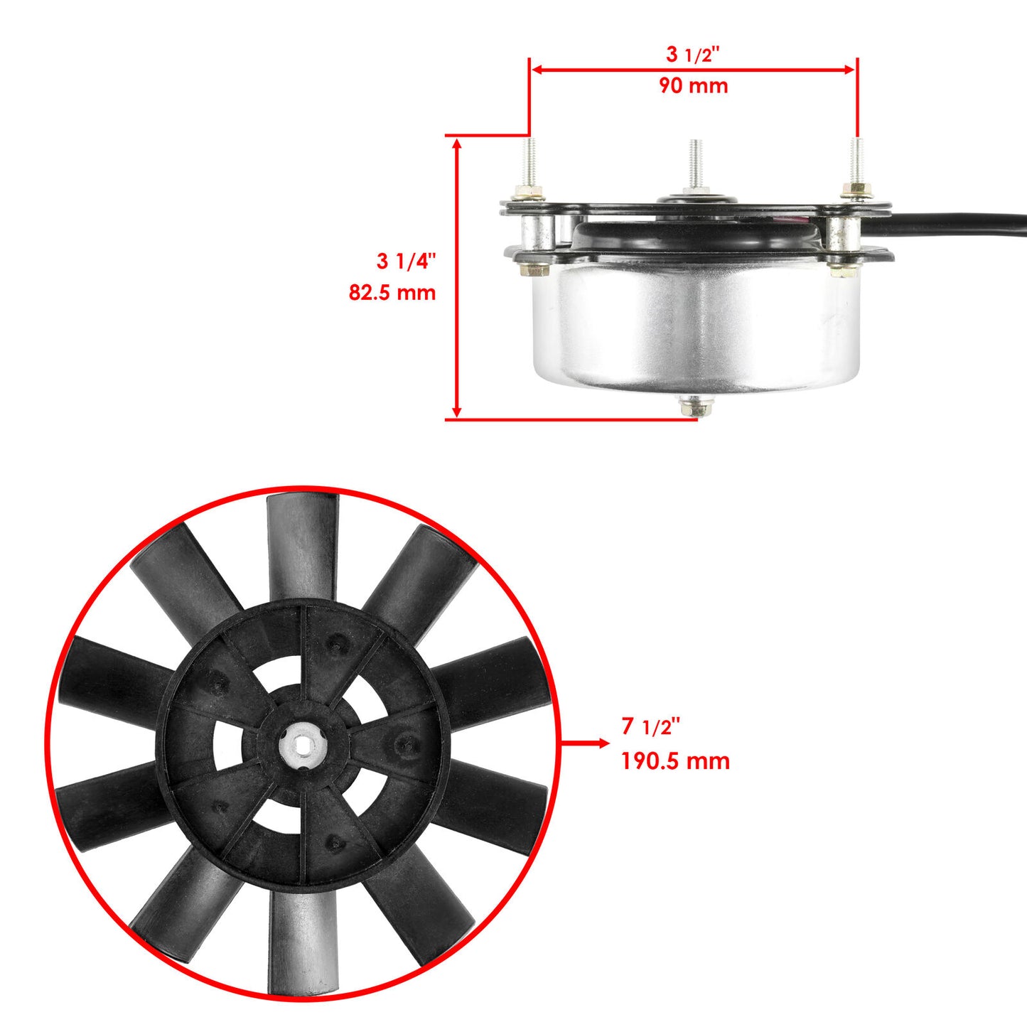 Radiator Cooling Fan Motor for Polaris Magnum 425 500 2X4 4X4 6X6 1995 1996-1999