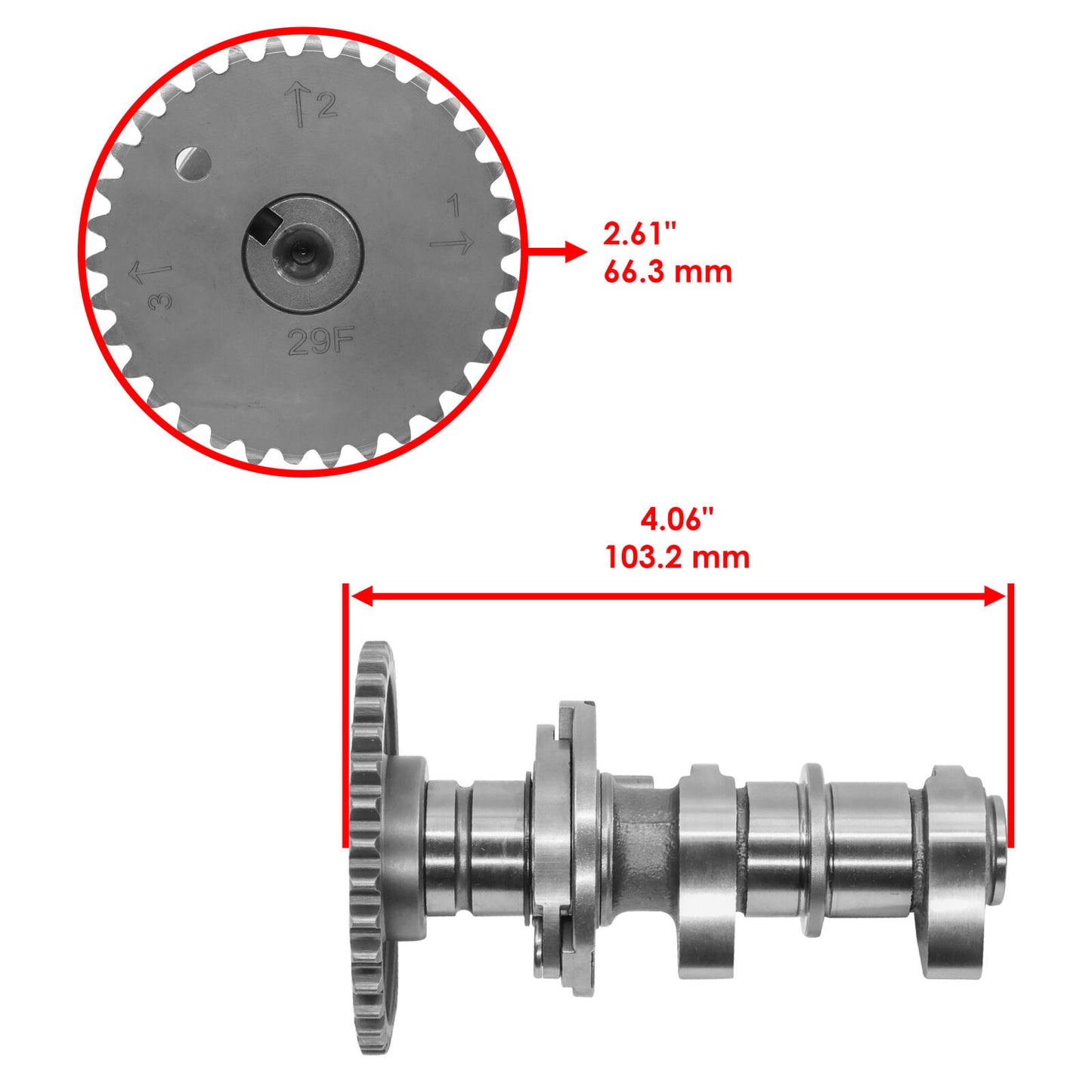 Caltric 12720-29F21 12720-29F20 Exhaust Camshaft For Suzuki DR-Z400E 2000-2007