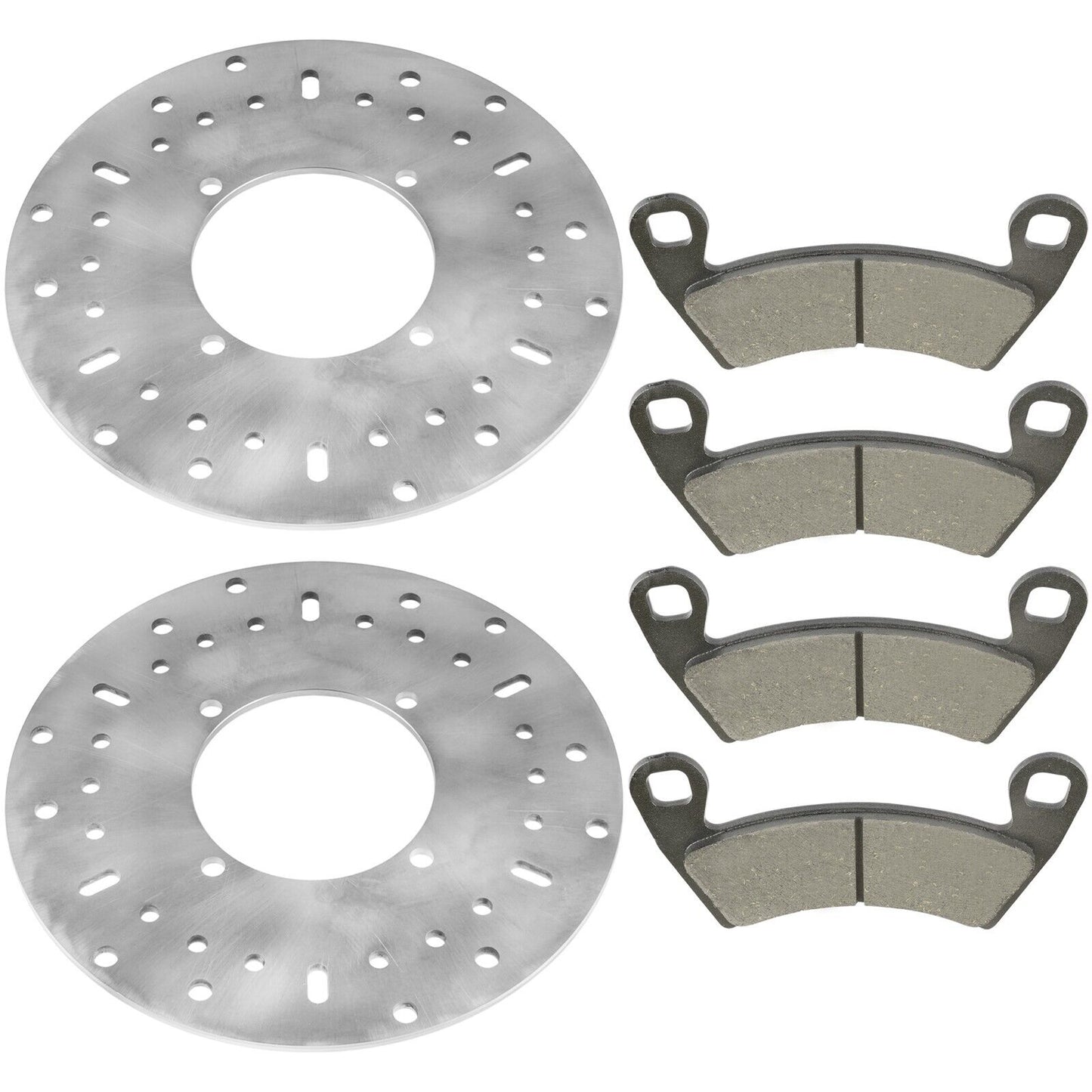 2 Front Brake Disc Rotor And Pads for Polaris Ranger Crew 570 EFI 2014 2016-2021