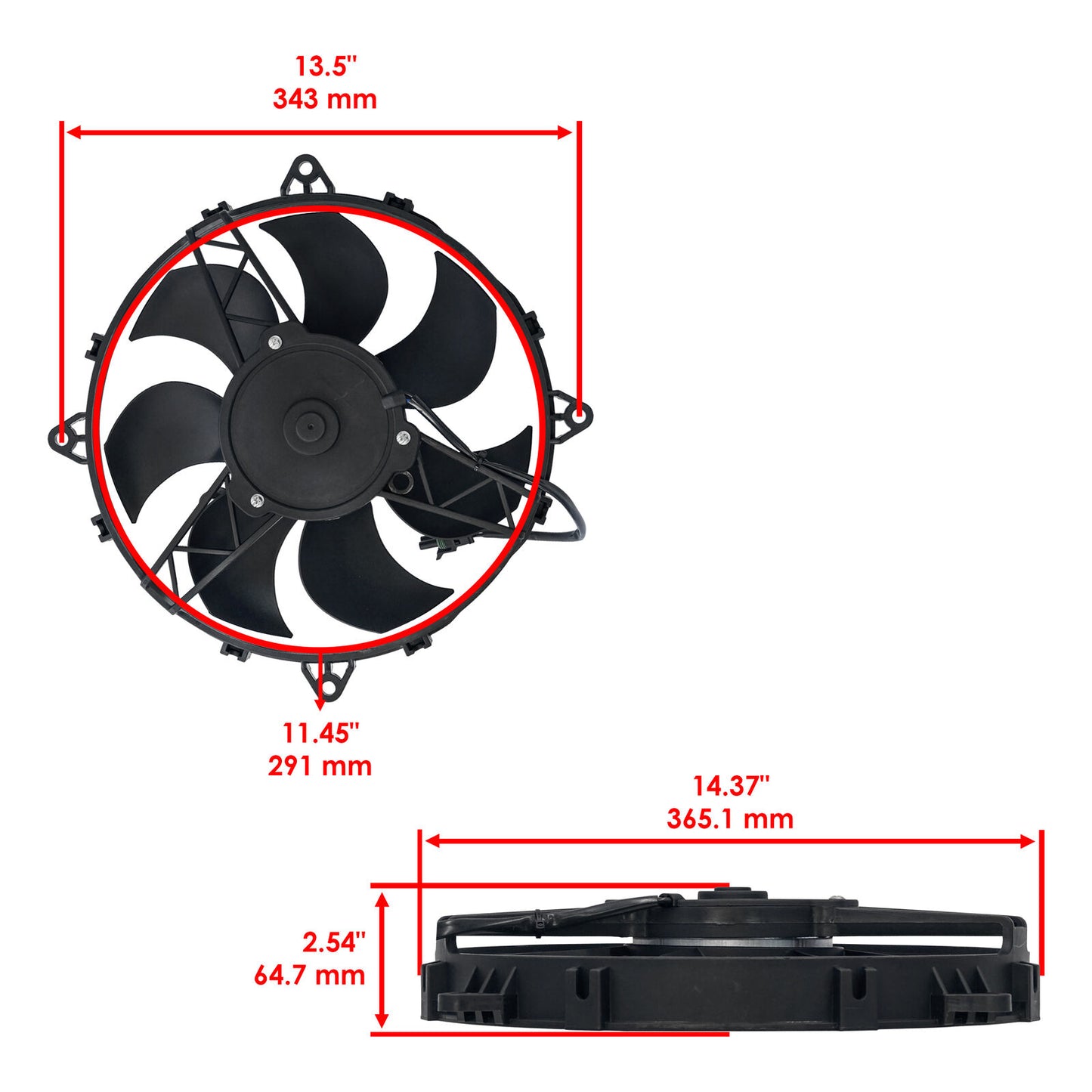 for Polaris Sportsman 800 HO 760Cc Engine 2008 2009 Radiator Cooling Fan Motor