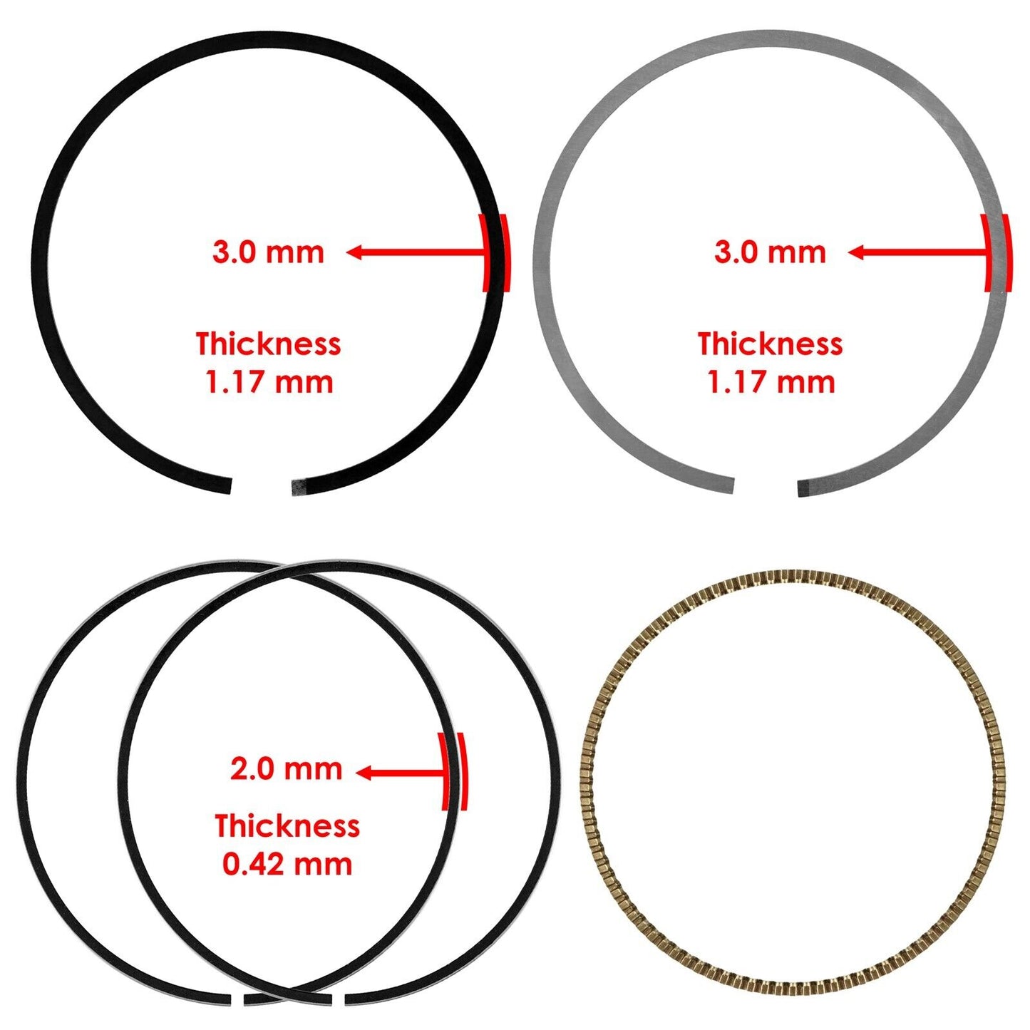 Caltric Piston Rings For Polaris Ranger XP 1000 All Options 2017-2021 SidexSide