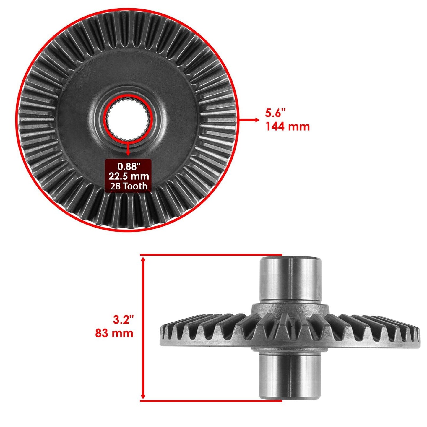 R Differential Ring & Pinion Gear For Honda Fourtrax Forman 400 TRX400FW 95-96