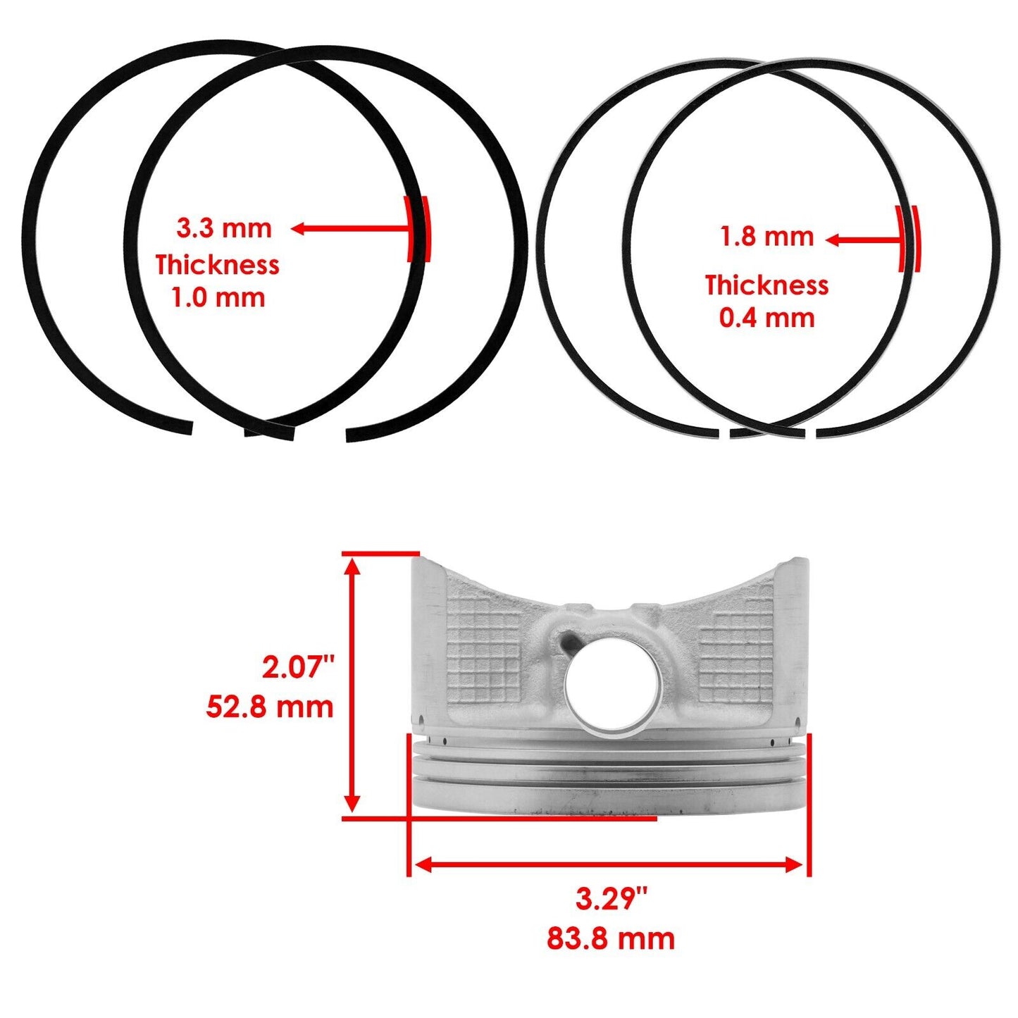 Caltric Cylinder Kit for Yamaha Wolverine 450 YFM450 2006-2010 5ND-11310-00-00