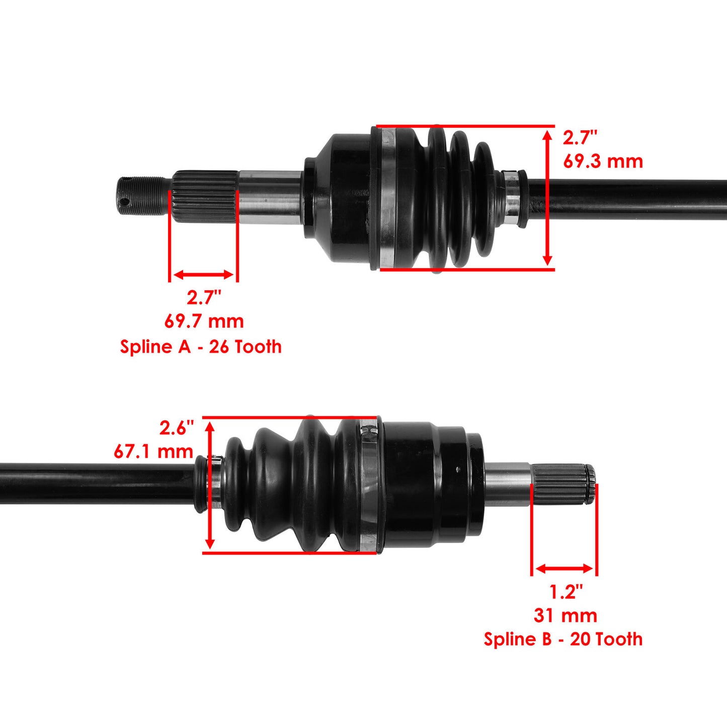 Front Left CV Joint Axle for Honda TRX500FM Foreman Rubicon 500 4X4 2014-2019