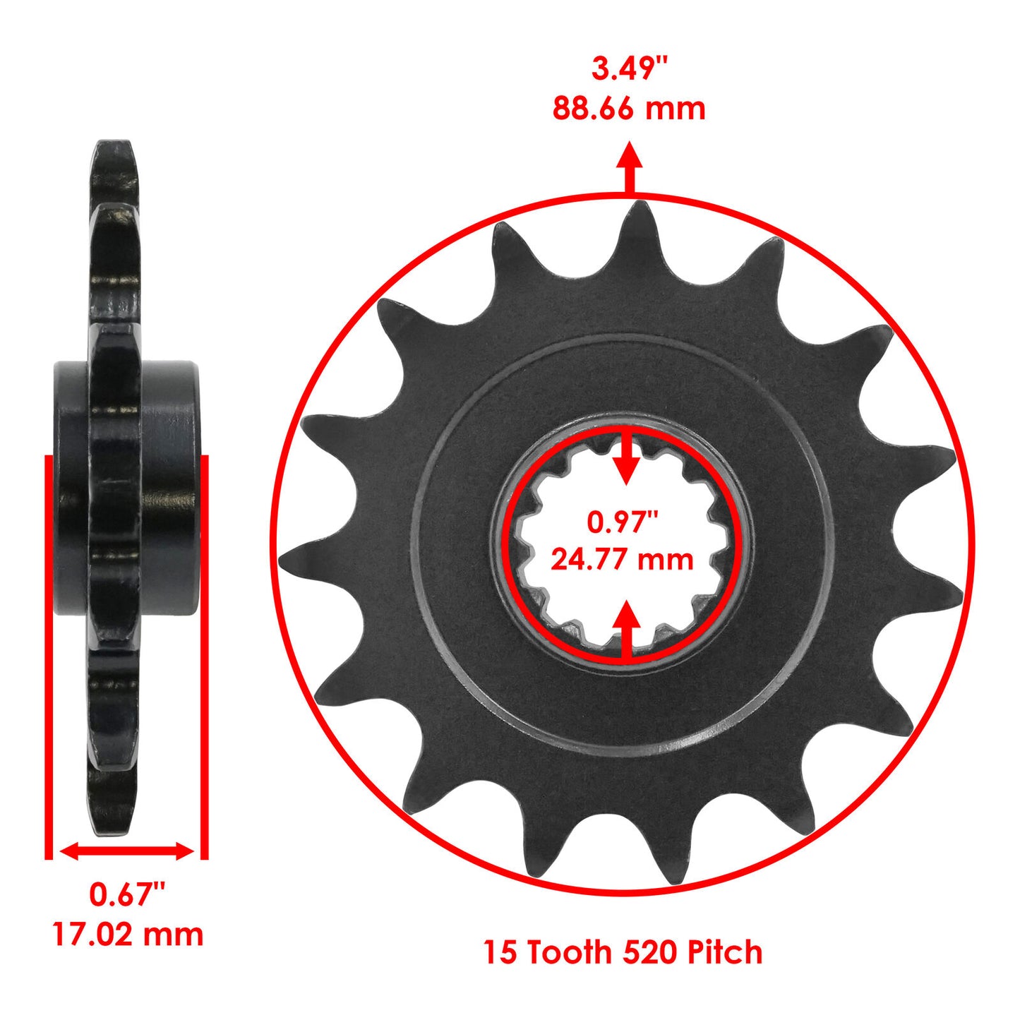 Caltric 23801-MKP-D00 41201-MGZ-D00 Front Drive Chain Sprocket For Honda