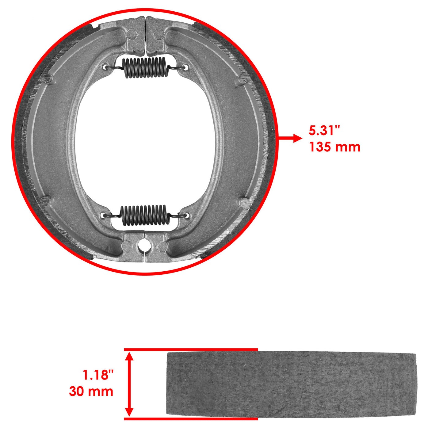 Front Rear Brake Shoes for Honda TRX250TE Fourtrax 250 TE Recon Es 2002-2024