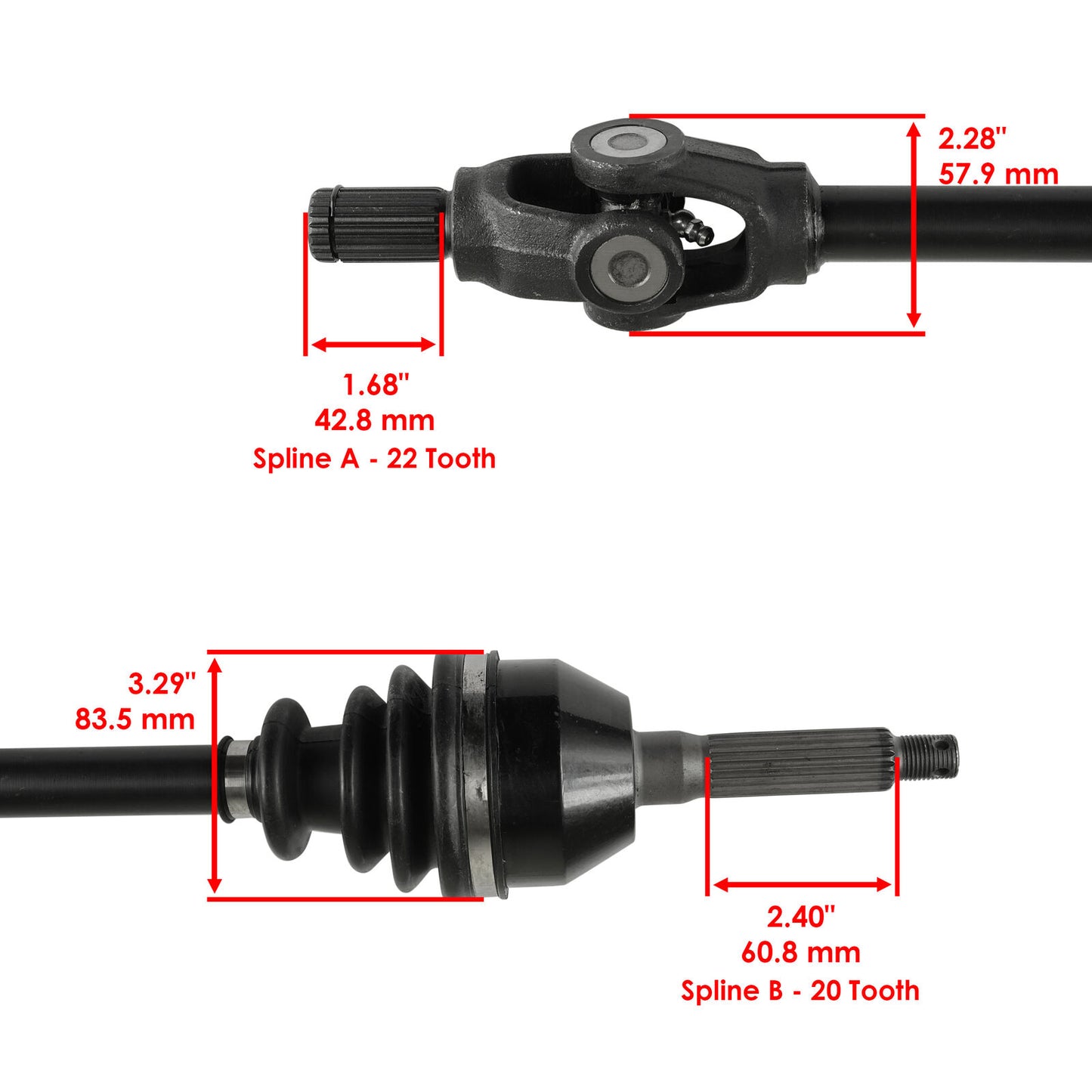 Front Left Complete CV Joint Axle for Polaris Sportsman 500 4X4 HO 2004