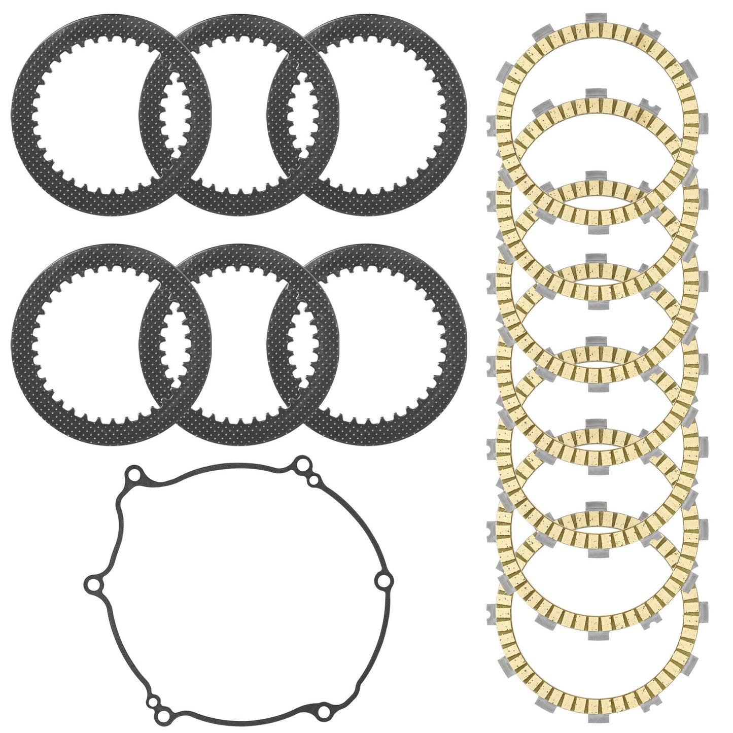 Caltric Clutch Friction Steel Plates and Gasket Kit for Kawasaki KX125 2003-2005