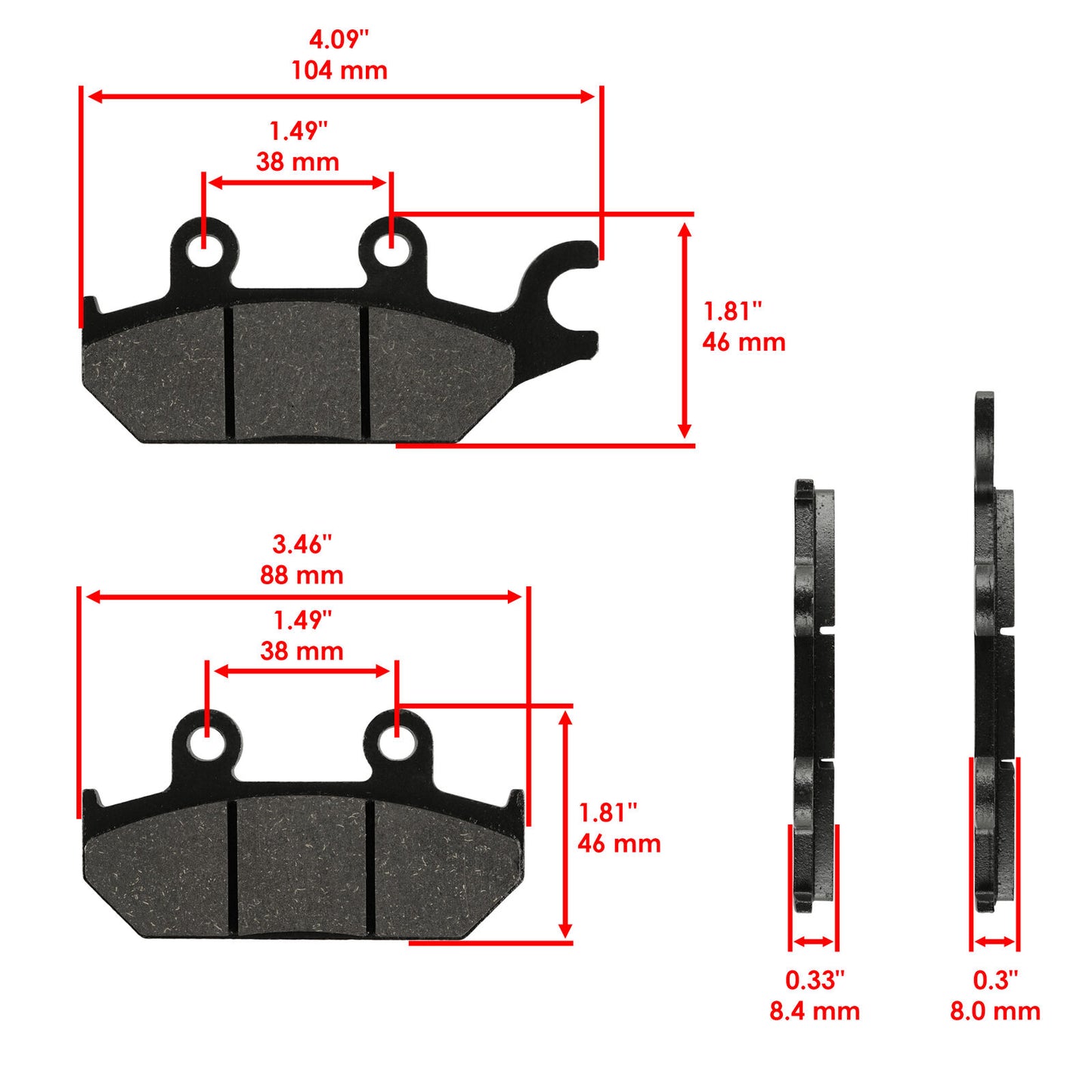 Front Left Brake Disc with Brake Pads for Can-Am Commander 800R 2018 /705601149