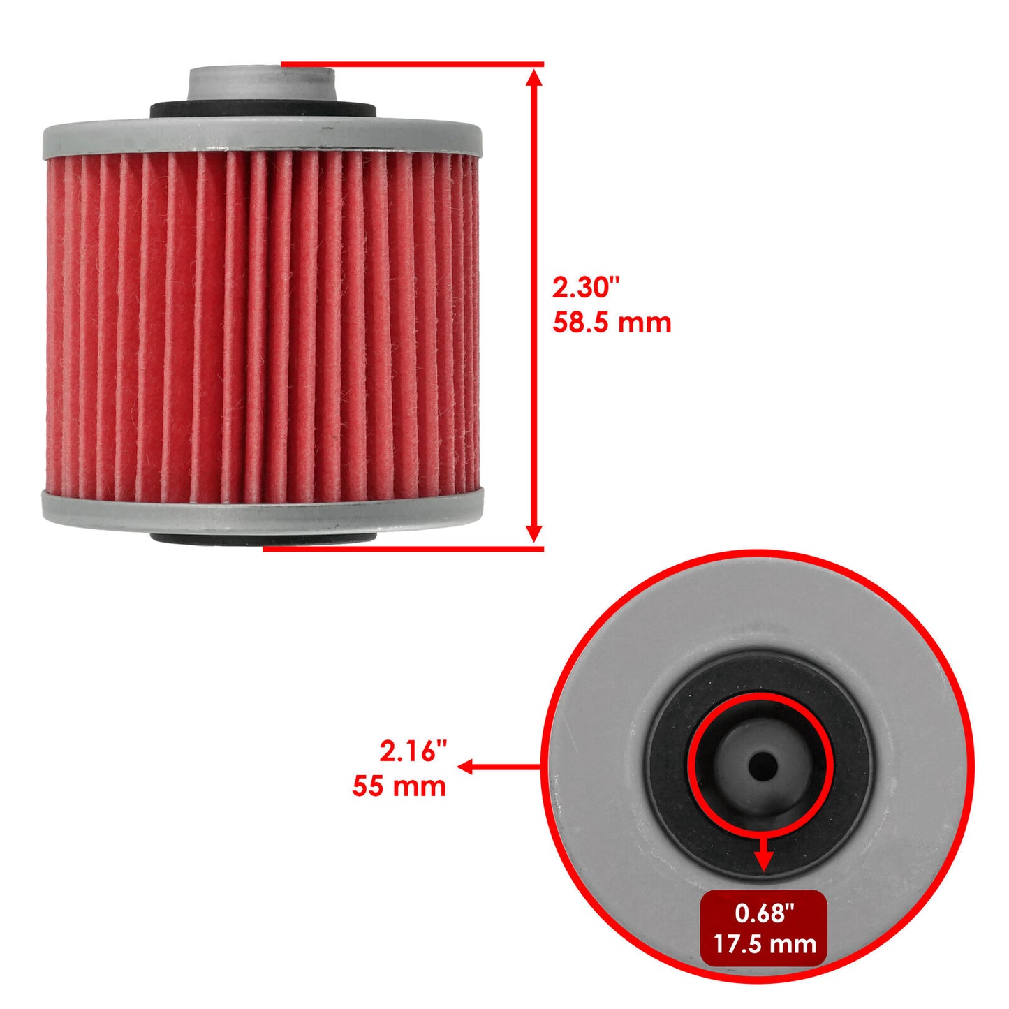 Oil Filter for Yamaha XT250 Xt400 XT500 XT550 XT600 2-Pack