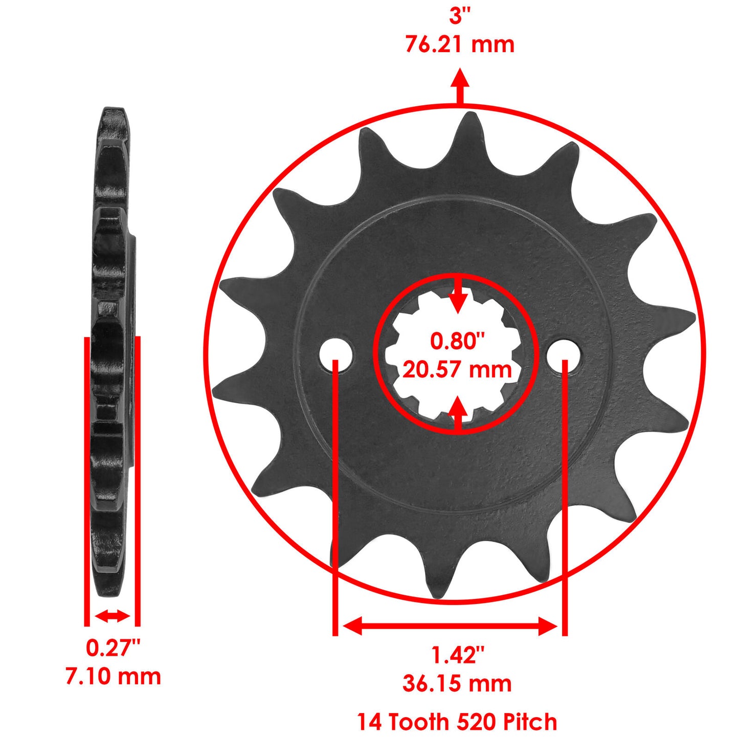 Front Drive Chain Sprocket For Honda CRF250L 13-21 23801-KYJ-940 23801-KYJ-901