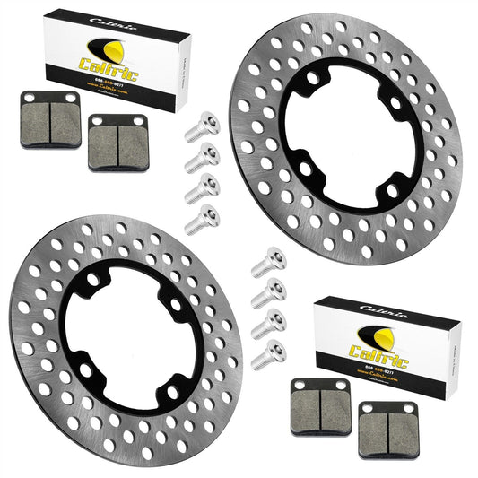 2 Front Brake Disc w/ Pads Bolt fits Yamaha Grizzly 450 YFM450FG 4X4 2007 - 2014