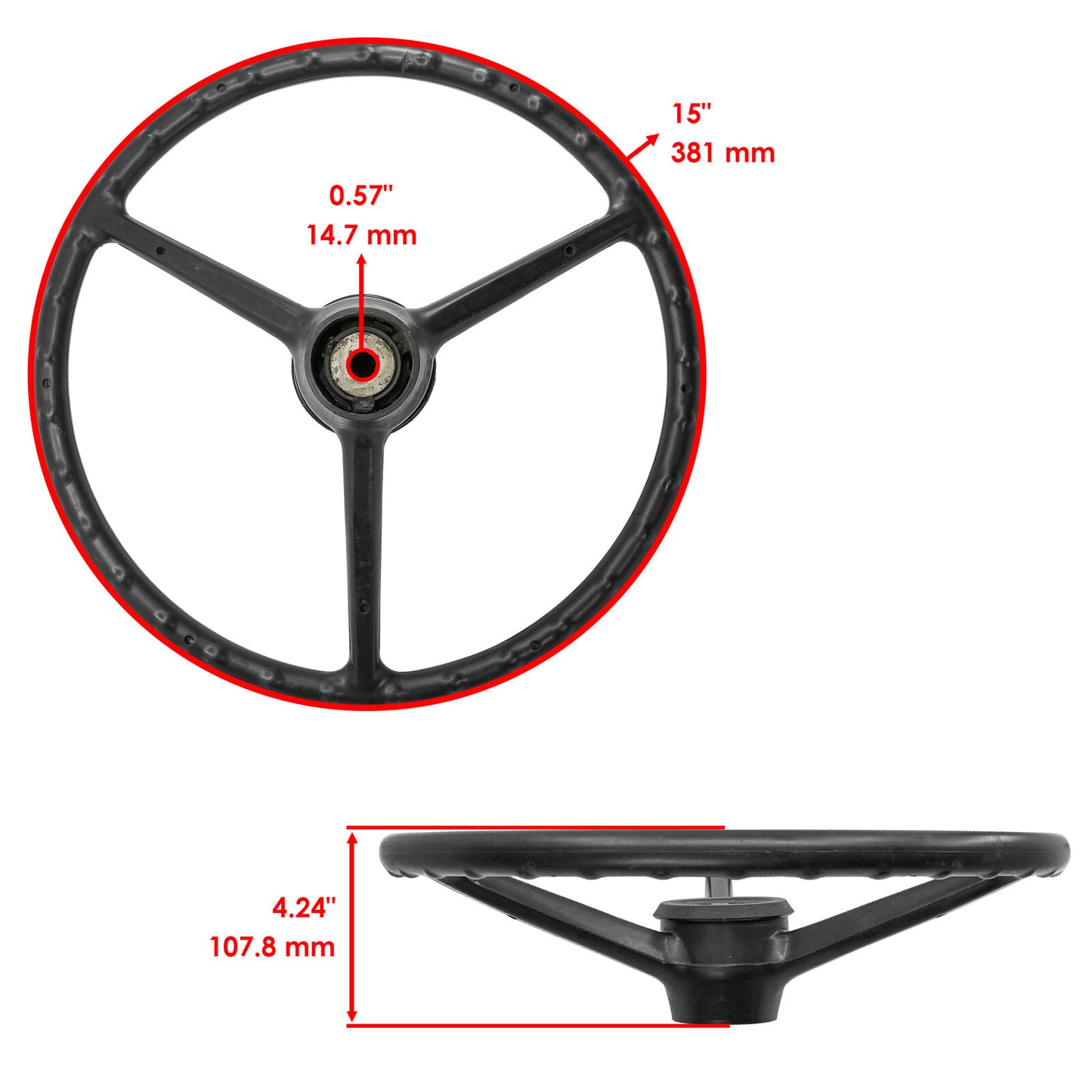 Caltric Steering Wheel For Yanmar F14 F15 F16 YM140 YM147 YM155 YM165 YM169