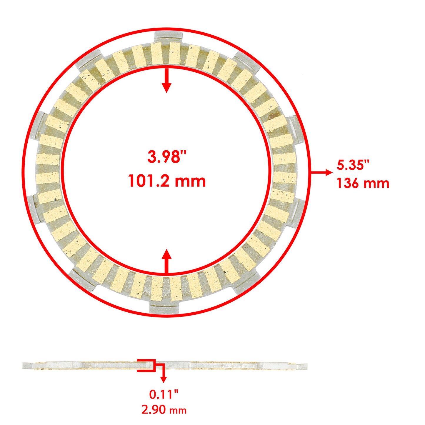 Clutch Friction Steel Plates Kit for Honda TRX350TE Rancher 350 2x4 ES 2000-2006