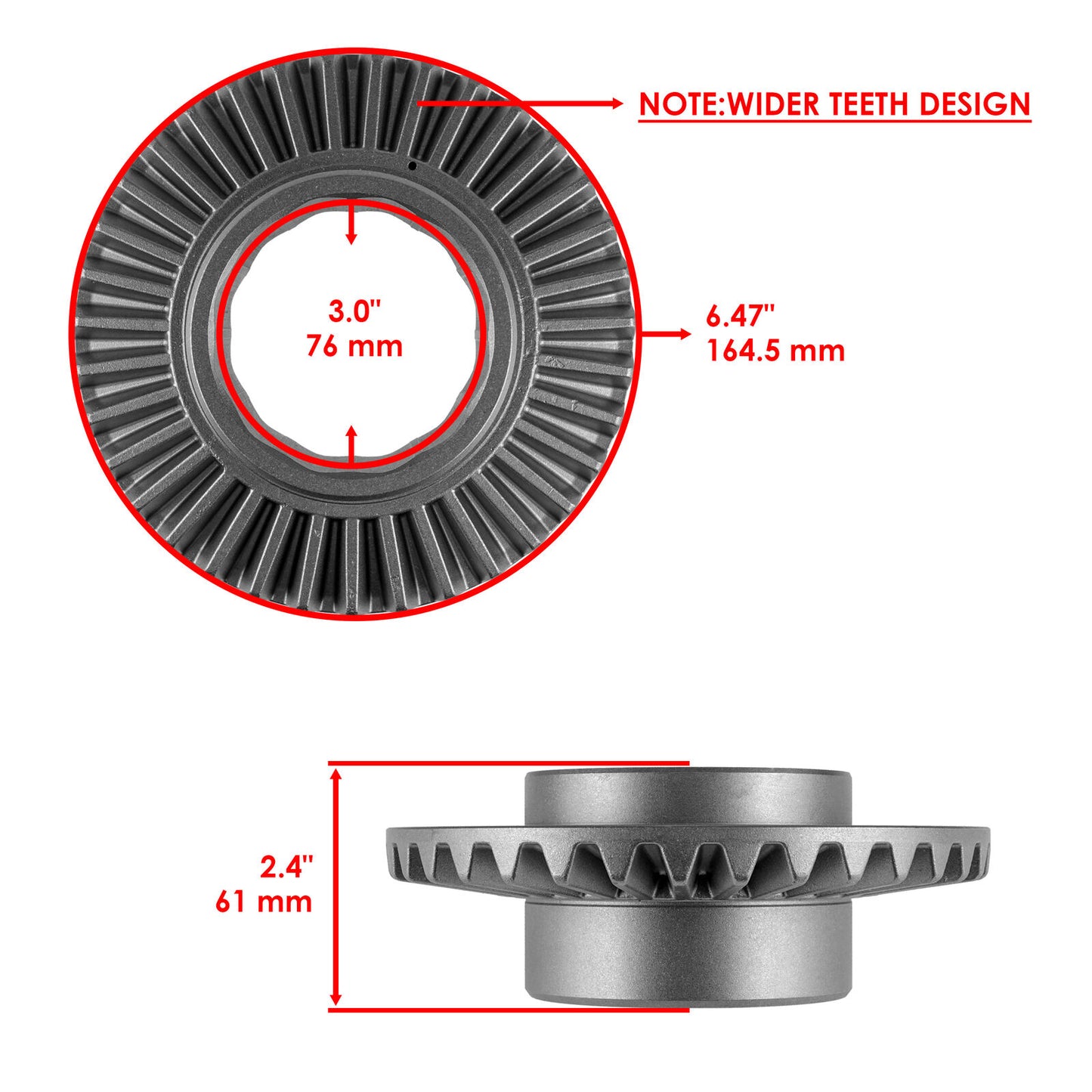 Caltric Front Differential Gear Pinion Kit For Polaris RZR XP 1000 2014-2023