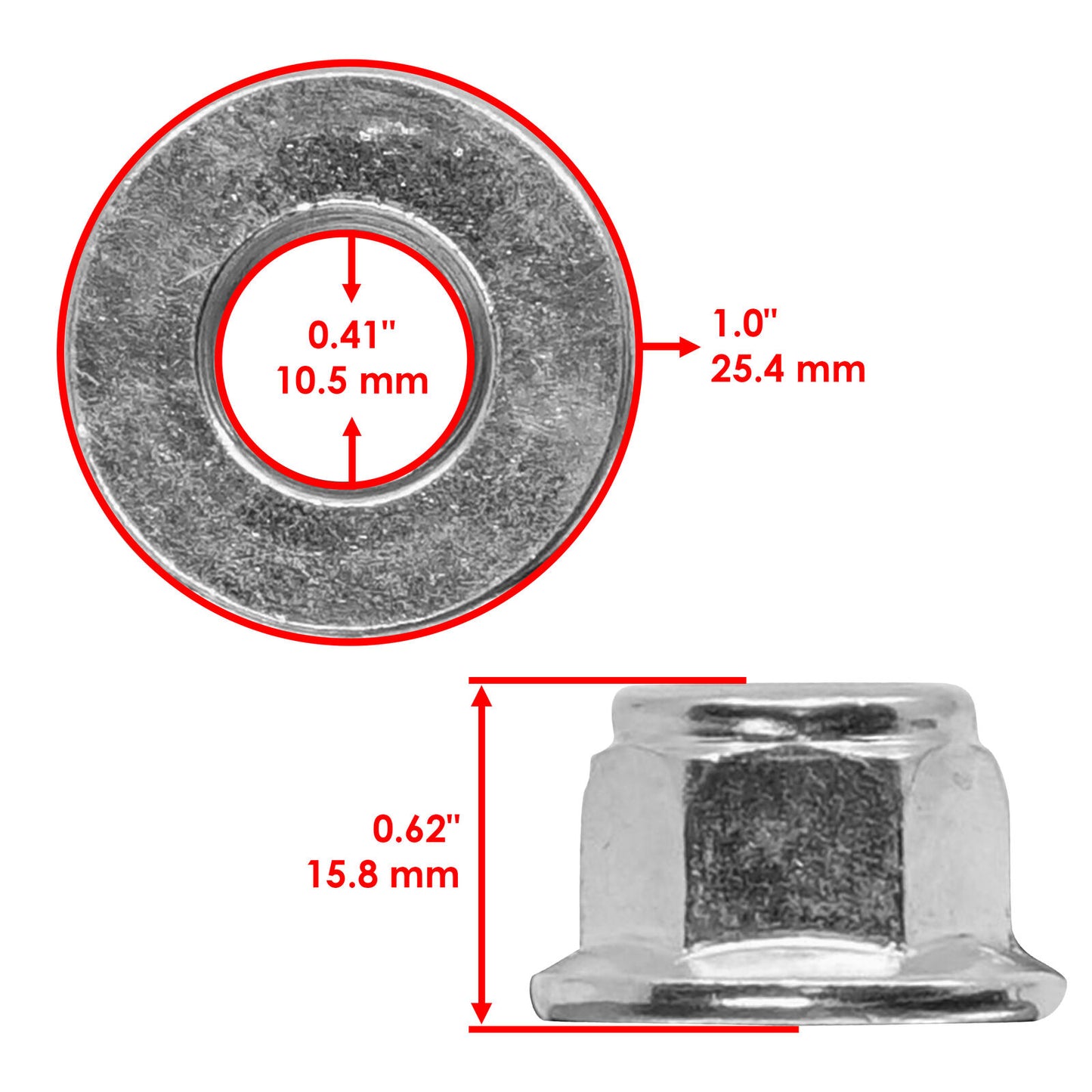 7547334 Steering Suspension Flange Nut For Polaris RZR 900 / RZR XP 4 1000 14-20