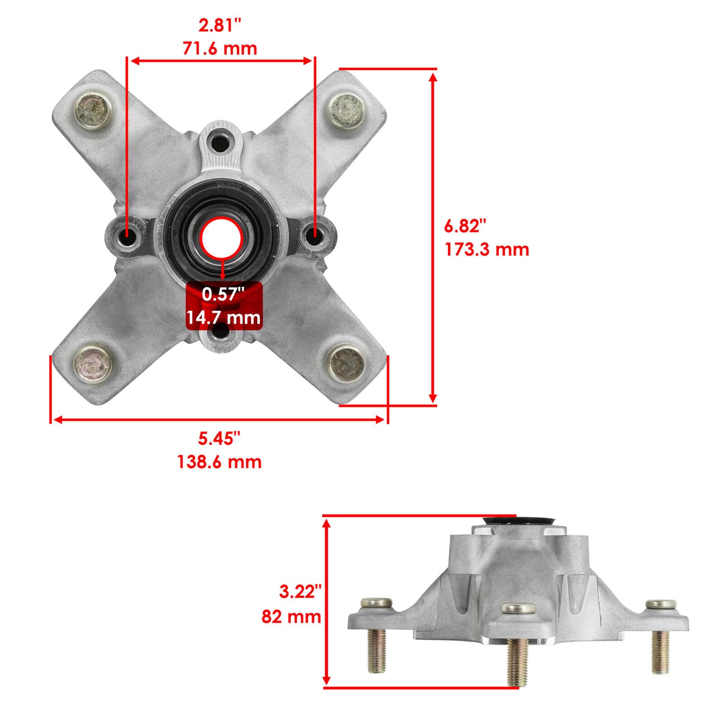 Front Wheel Hub For Kawasaki KFX450R KSF450 2008-2014 Left or Right