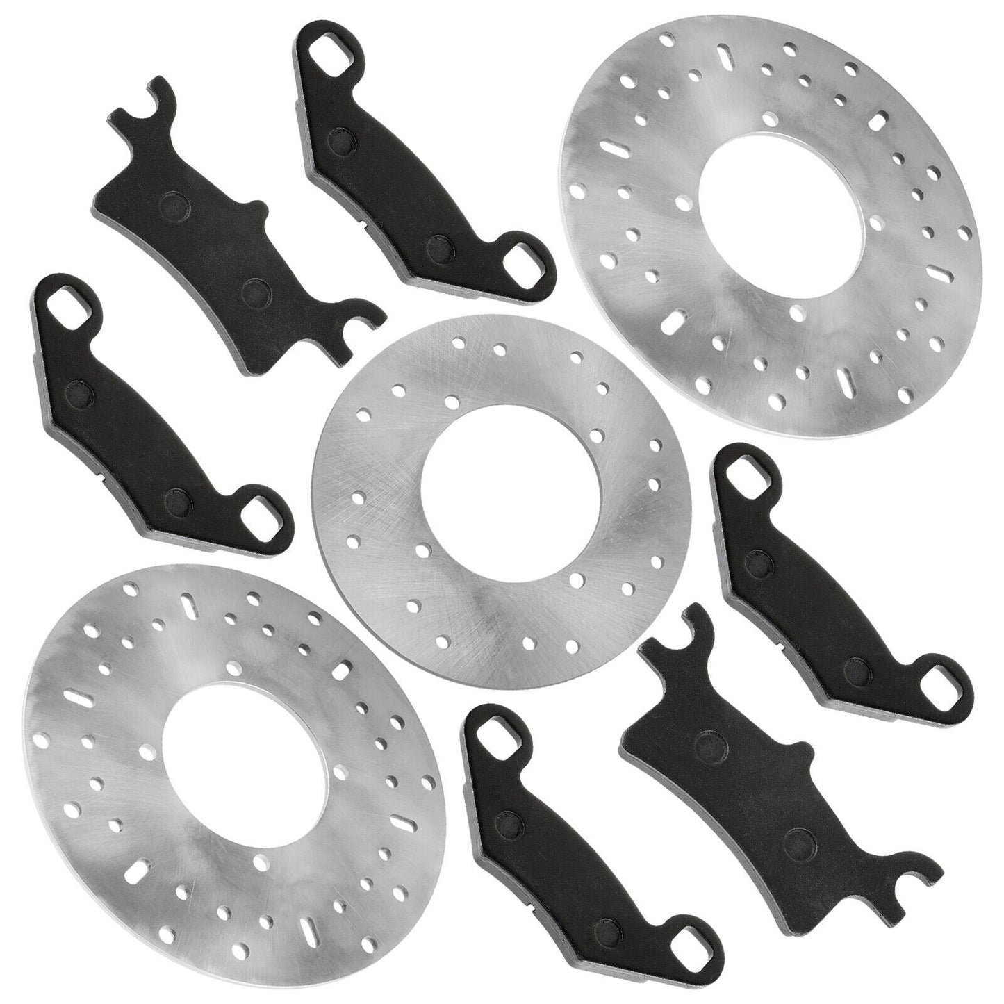 Front Rear Brake Disc Rotor W/ Pads for Polaris Sportsman 800 2005 2006 2007