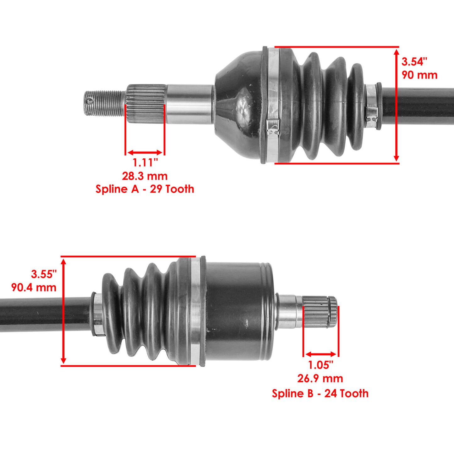 Caltric Rear And Front CV Axles For Can-Am DTraxter HD5 2017-2019 SidexSide